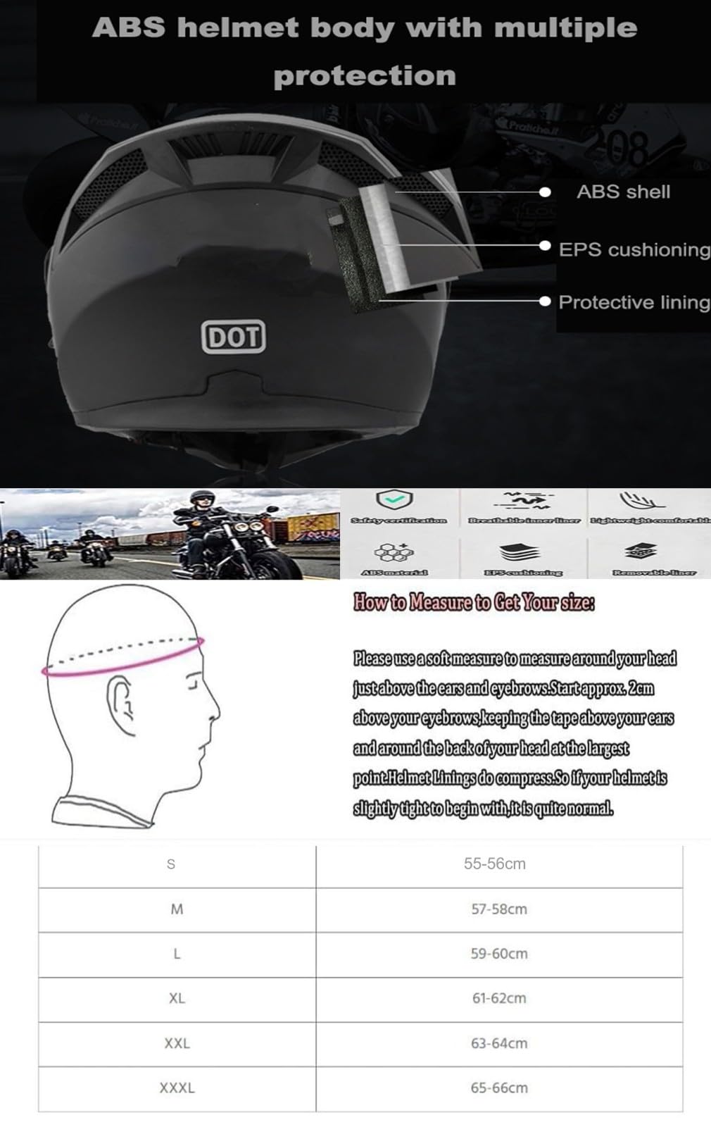 Casco Integrale Da Moto Con Di Lenti Caschi Da Scooter DOT/ECE Casco Da Moto Turistico Caschi Da Crash Per Uomini E Donne Pendolarismo Quotidiano Casco Scooter All Seasons