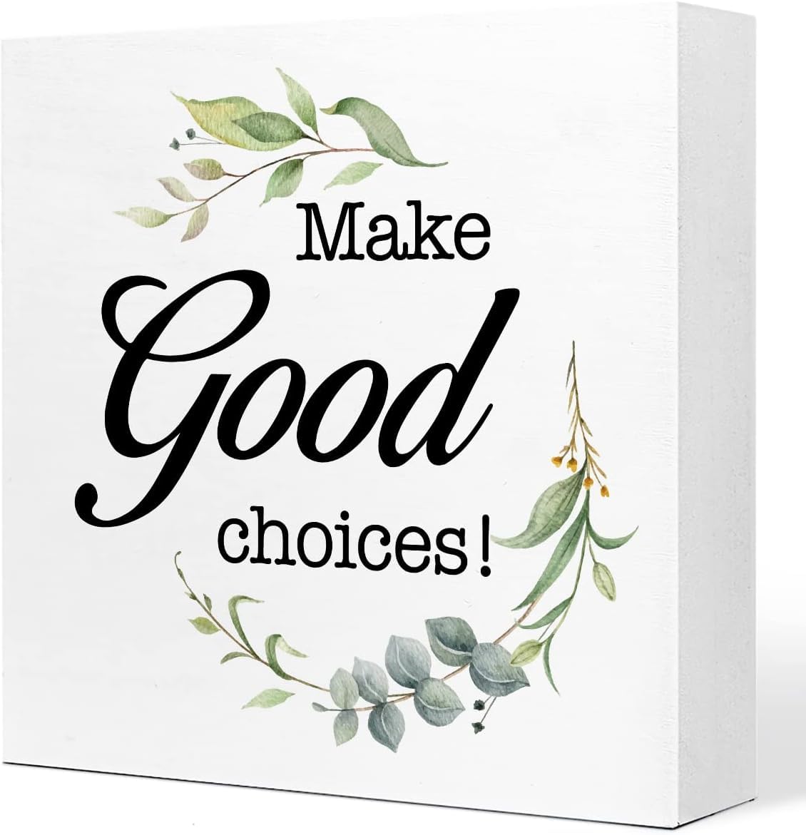 7x7 Inch Wooden Box Sign Make Good Choices Rustic Farmhouse Decor