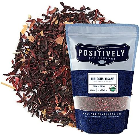Organic Positively Tea Company, Hibiscus Tisane, Herbal Tea, Loose Leaf, 16 Ounce