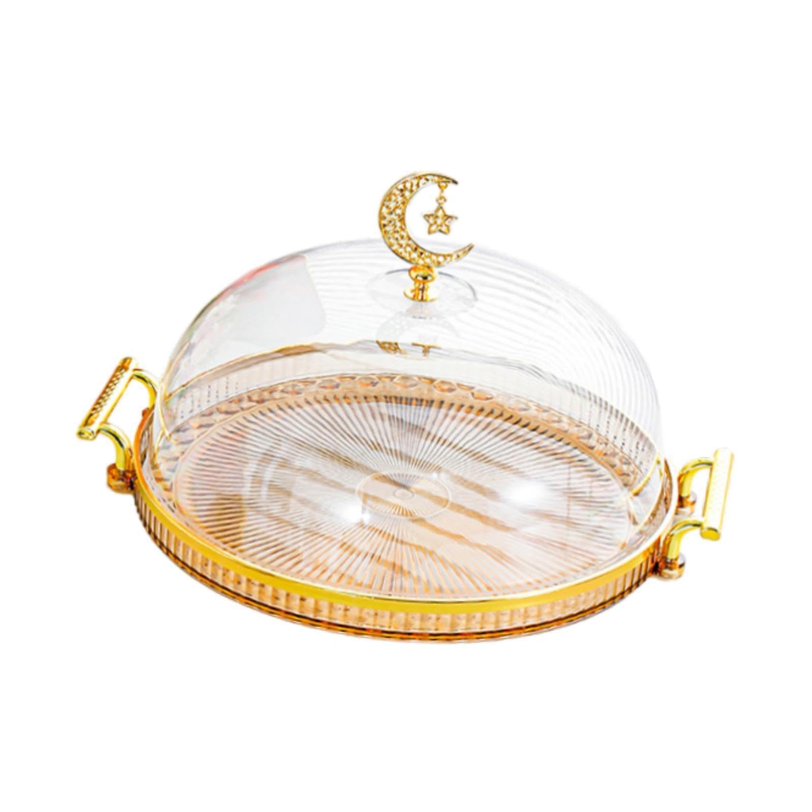 POXZSFX Impressive Cake Display Stand Beautifully Highlights Cupcake Cookies And Desserts Cake Plate With Cover Is Good Choice For Displaying Desserts Dessert, Amber, S