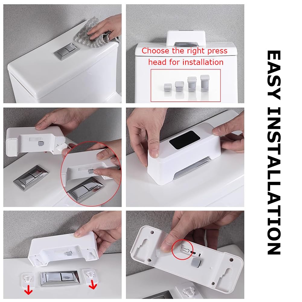 Sensor De Descarga De Inodoro Sin Toque Automático Flusher De Inodoro, Sensor Automático De Infrarrojo Externo Flusher De Inodoro, No Contacta El Kit De Descarga,Azul