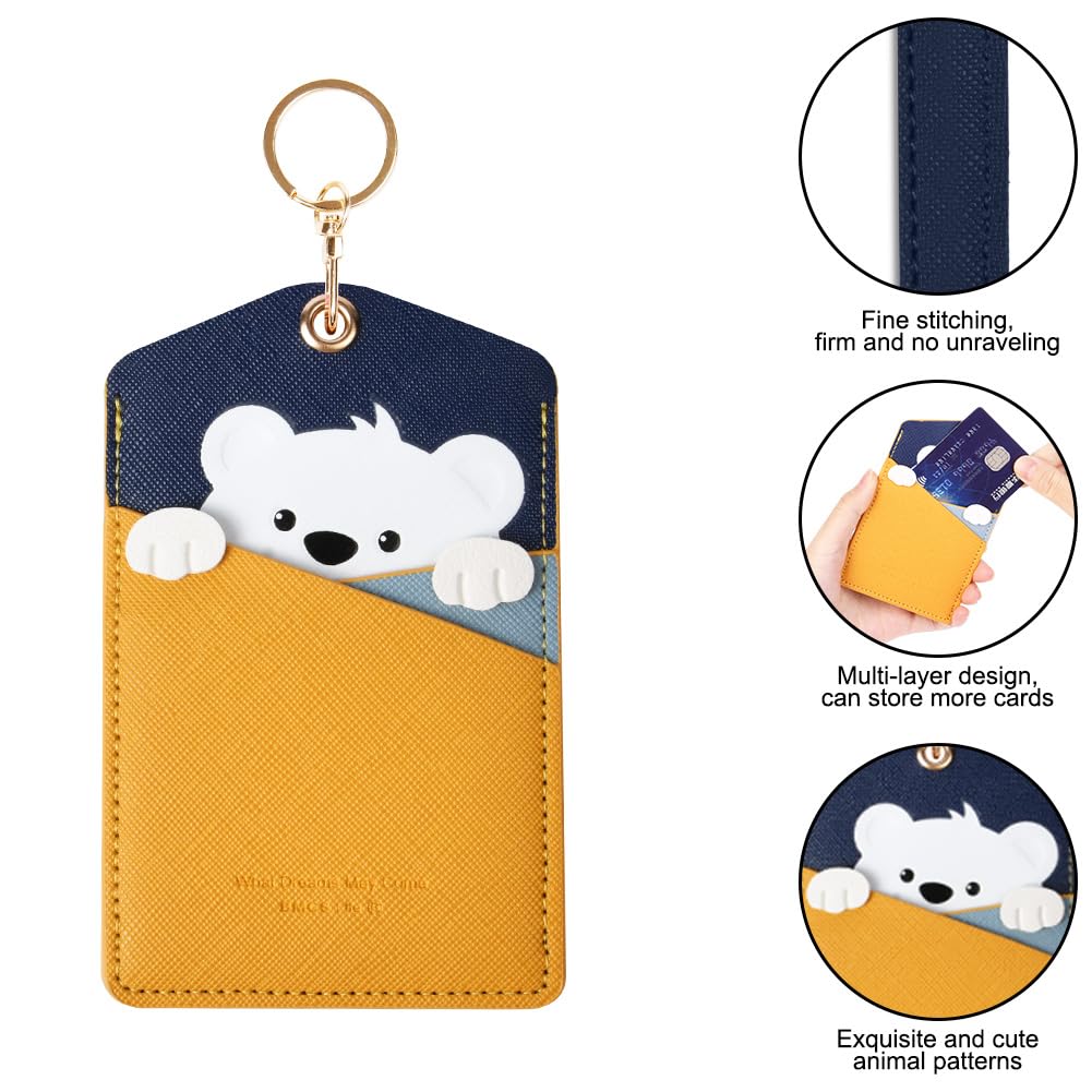 2 Pièces Porte Badge Tour De Cou, Chiot Cartoon Porte Carte