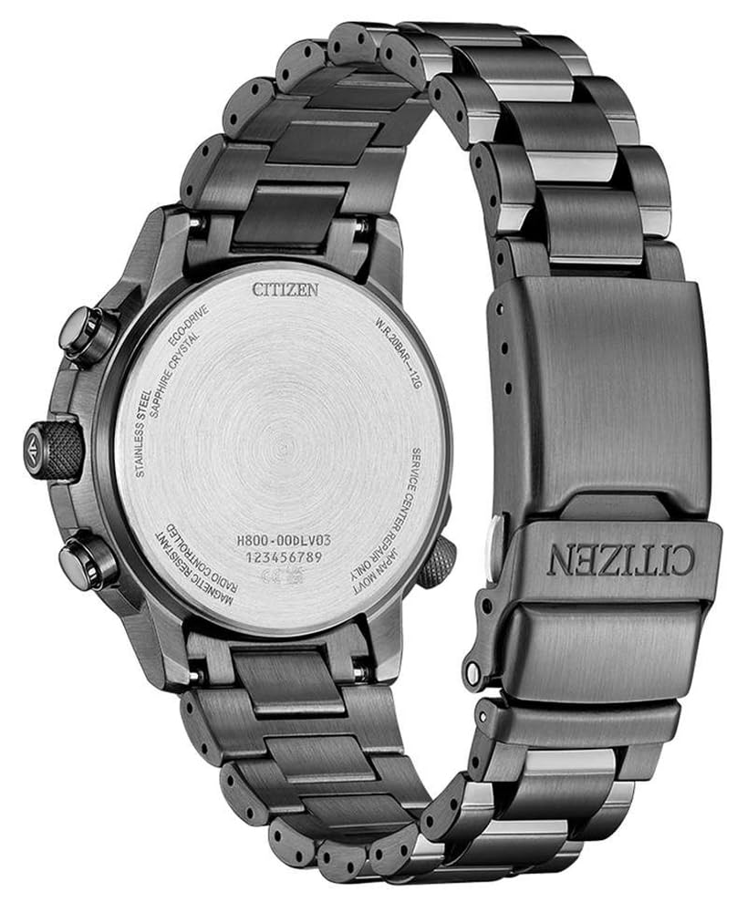 Citizen Promaster Sky Herrenuhr Edelstahl, Grün, 41 mm, AT8304-57W | Analog Chronograph | Saphirglas | 20 bar Wasserdicht | 180 Tage Gangreserve | Stoppuhr: Max. 60 Min, Tag/Datum