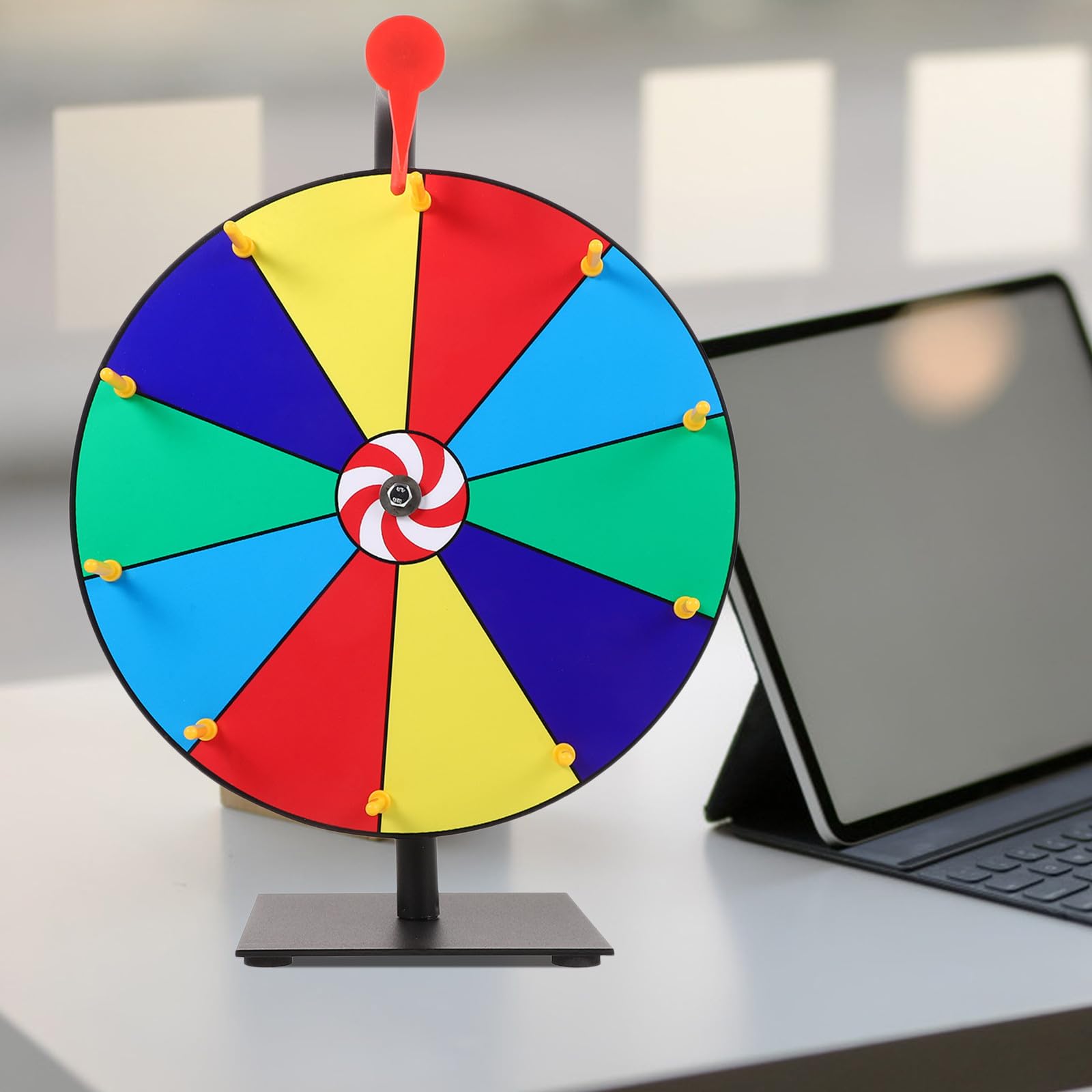 Kunststoff Preisrad für Tombolaspiele, Leicht und Tragbar | Tischformat für Verlosungen und Messestände, Spielrequisite für Kinder und Erwachsene, Passend für Freizeitaktionen