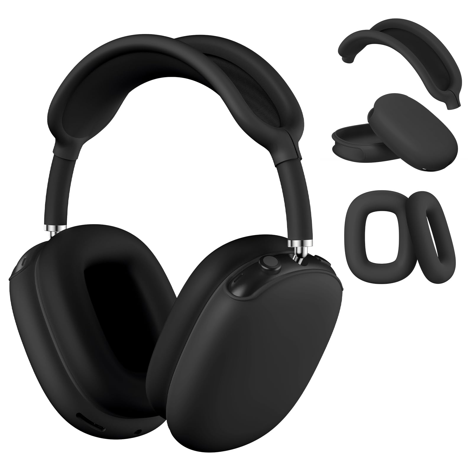 Maxjoy AirPods Max Case, Soft Silicone Ear Cups Cover, Ear Pad Case, Headband Cover, Anti-Scratch Protective Accessories for Apple AirPods Max