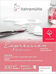 Aquarela Expression 300 g/m², textura fina, 8x10,5cm, 12 fls