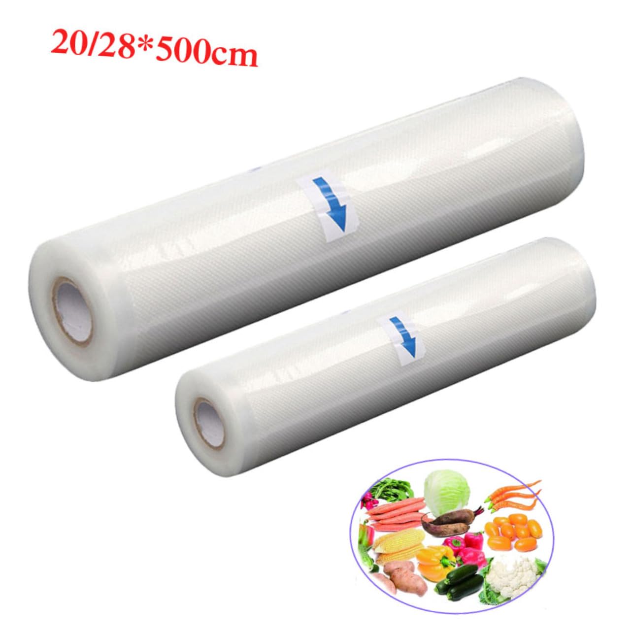 Unomor 20cm x 500cm Roll of Vacuum Sealer Storage Bags Embossed Saver for Extended Freshness