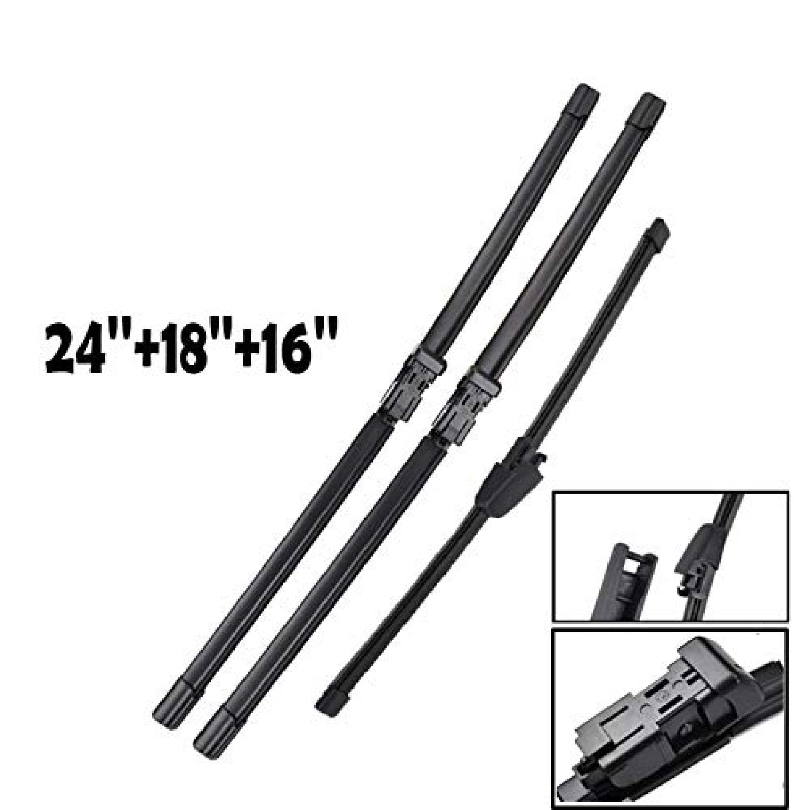 Escobillas de limpiaparabrisas Delanteras y traseras, para VW Caddy 2008-2014, Escobillas de limpiaparabrisas de Coche Limpiaparabrisas Ventana de Coche
