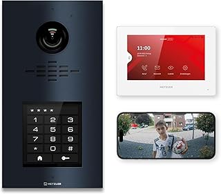 Metzler Video Sprechanlage für 1-500 Parteien Komplett Set - LAN/POE - Türsprechanlage mit IPS Touchscreen-Display und 1x Innenstation als Kit, in Anthrazit aus V2A Edelstahl | VDM10 2.0 Horizon