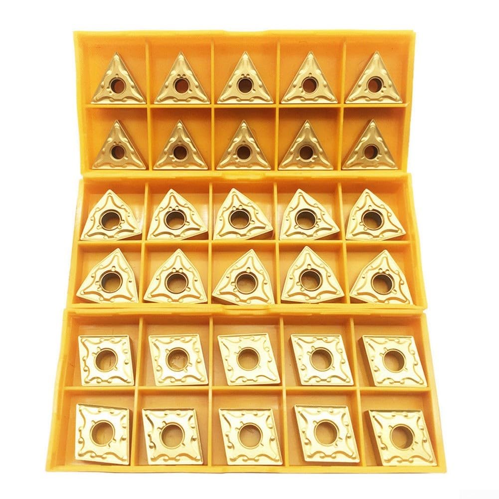 CNMG 431 + WNMG 431 + TNMG 331 Lot de 30 lames indexables en carbure massif pour porte-outil de tournage, inserts en carbure, inserts de tournage CNC