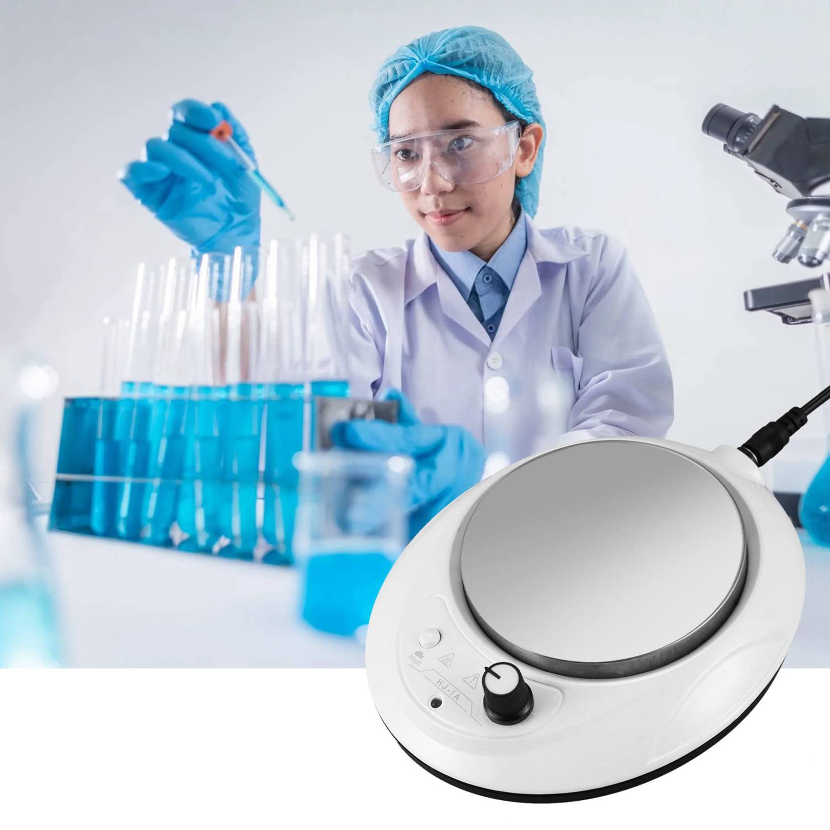 2X Magnet Heizungs Rührer Mini Magnet Heizungs Rührer Rührer Platte mit Rühr Stab Laborator Rühr Maschine EU Stecker
