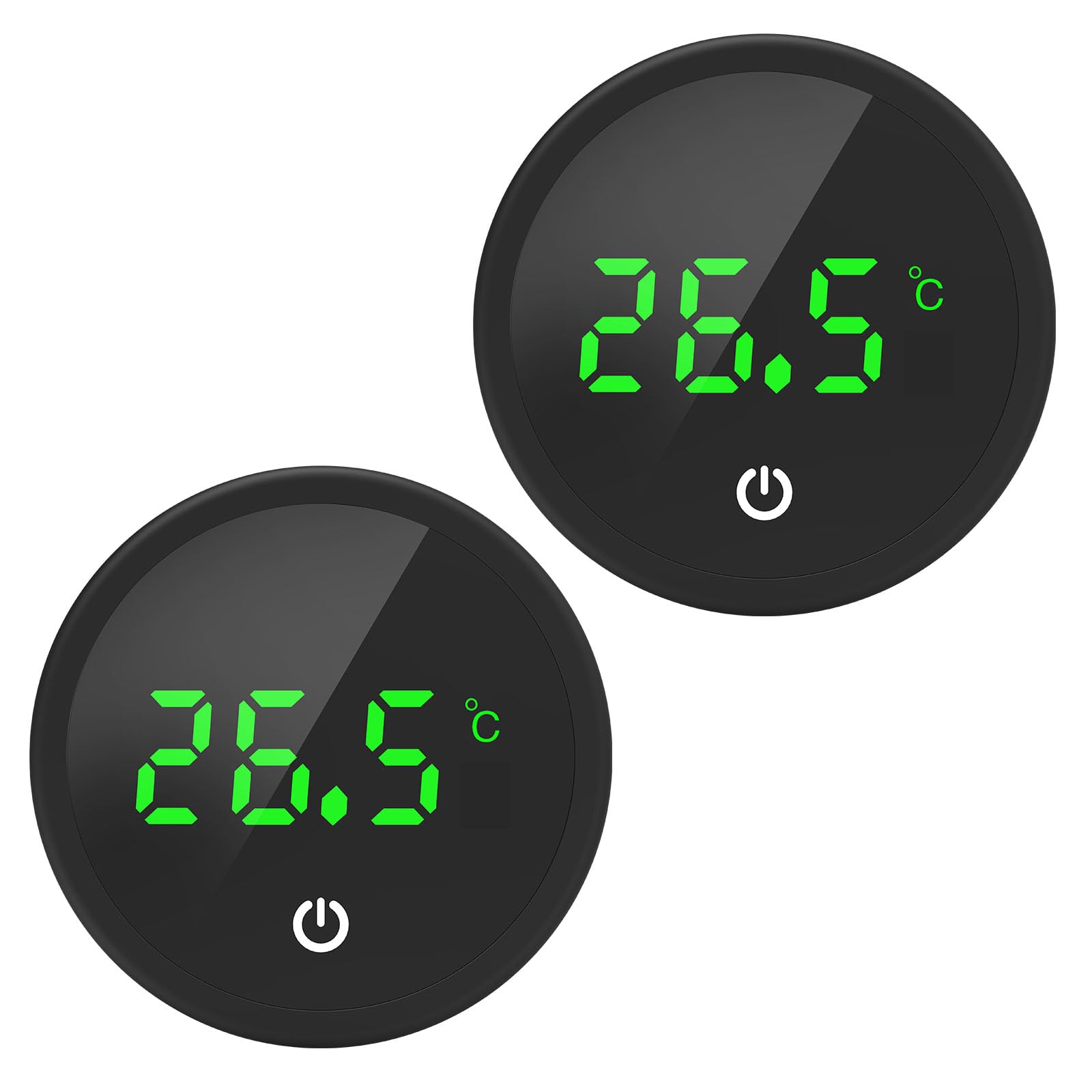 QZQ Fish Tank Thermometer Aquarium Thermometer Wireless Touch Stick Digital Aquarium Thermometer LED Display ±1°F for Monitoring The Fish Tank Aquarium Temperature Accessories (2 Pack Black)