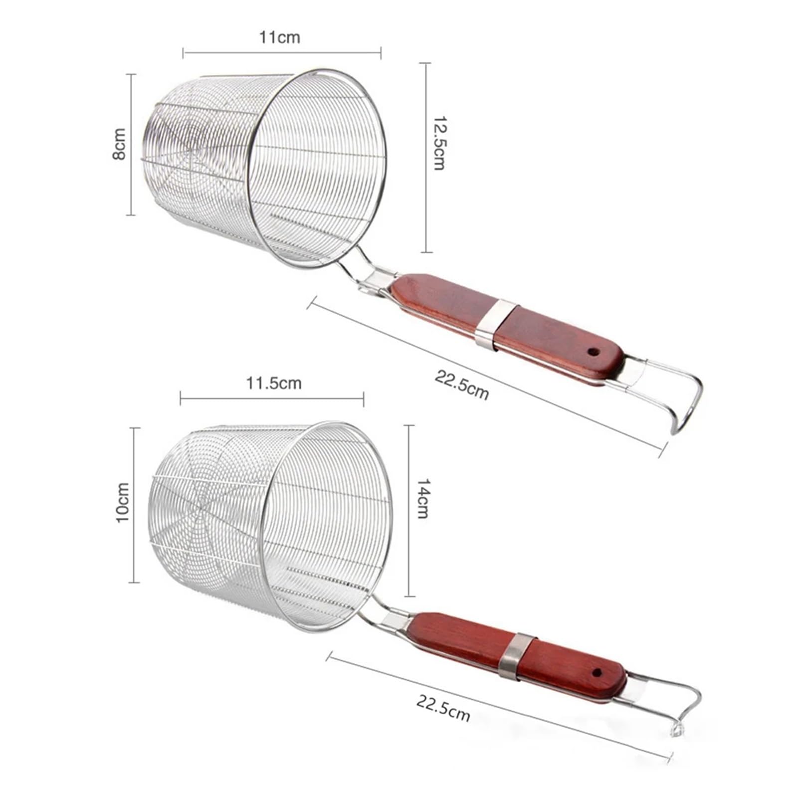 Colador Colador de acero inoxidable for fideos, cesta de malla, freidora, secadora, fregadero, colador for cocina(14cm)