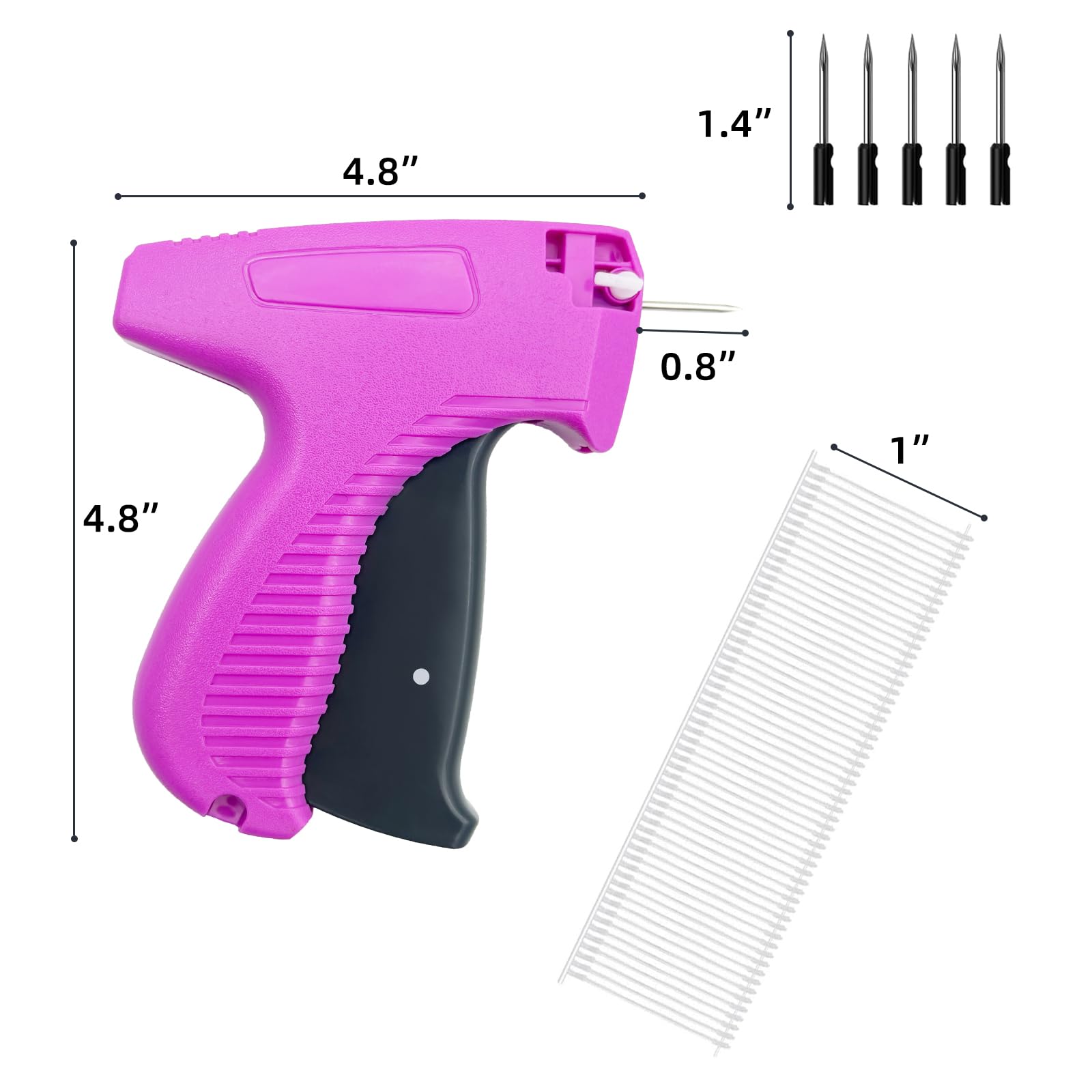 Etikettierpistole für Kleidung, Standard-Einzelhandelspreisschild-Befestigungspistole für Kleidung, Kleidungsetikettenpistole, Kit mit 6 Nadeln und 1600 2,5 cm Widerhaken (keine Stichpistole)