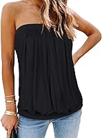 CHICGAL Women's Strapless Tube Top Bandeau Tank - Summer Off Shoulder Casual Tunic Blouse S-XL