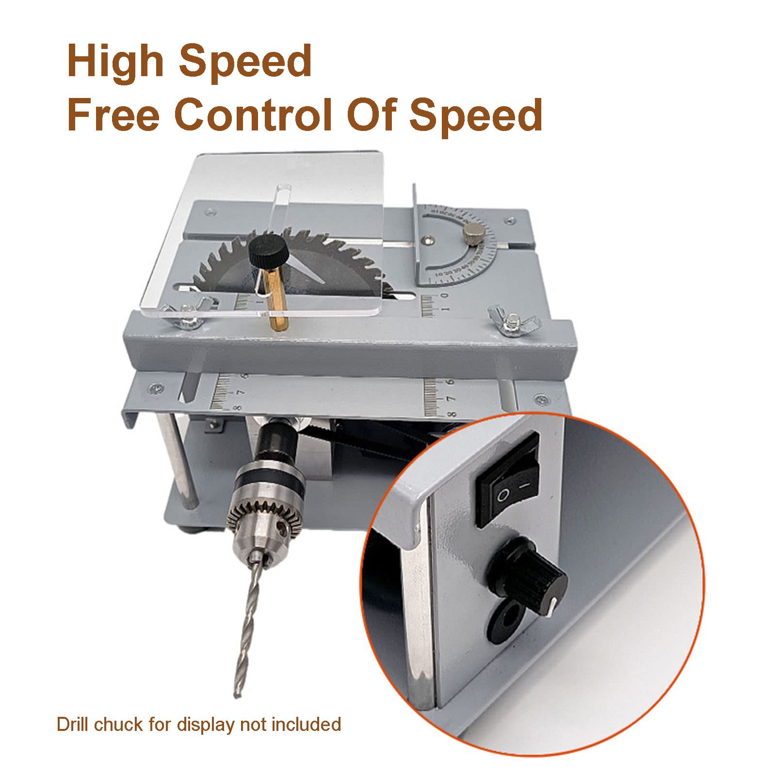 Mini Torno para Madera, Sierra de Mesa de 150 W, 7 Niveles de Velocidad, 1,37 Pulgadas de Profundidad de Corte, carpintería, Manualidades, plástico, Gris
