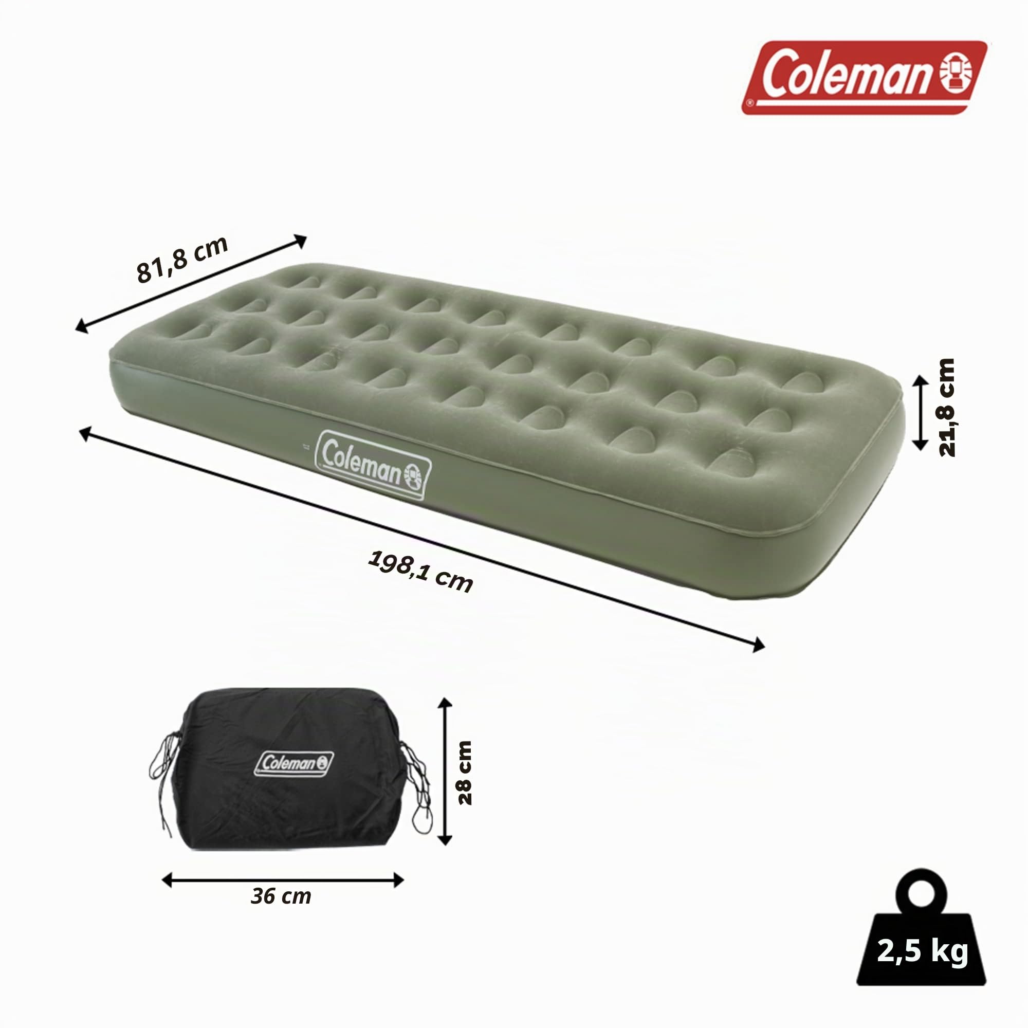 Coleman Comfort Colchón Hinchable 1 Persona