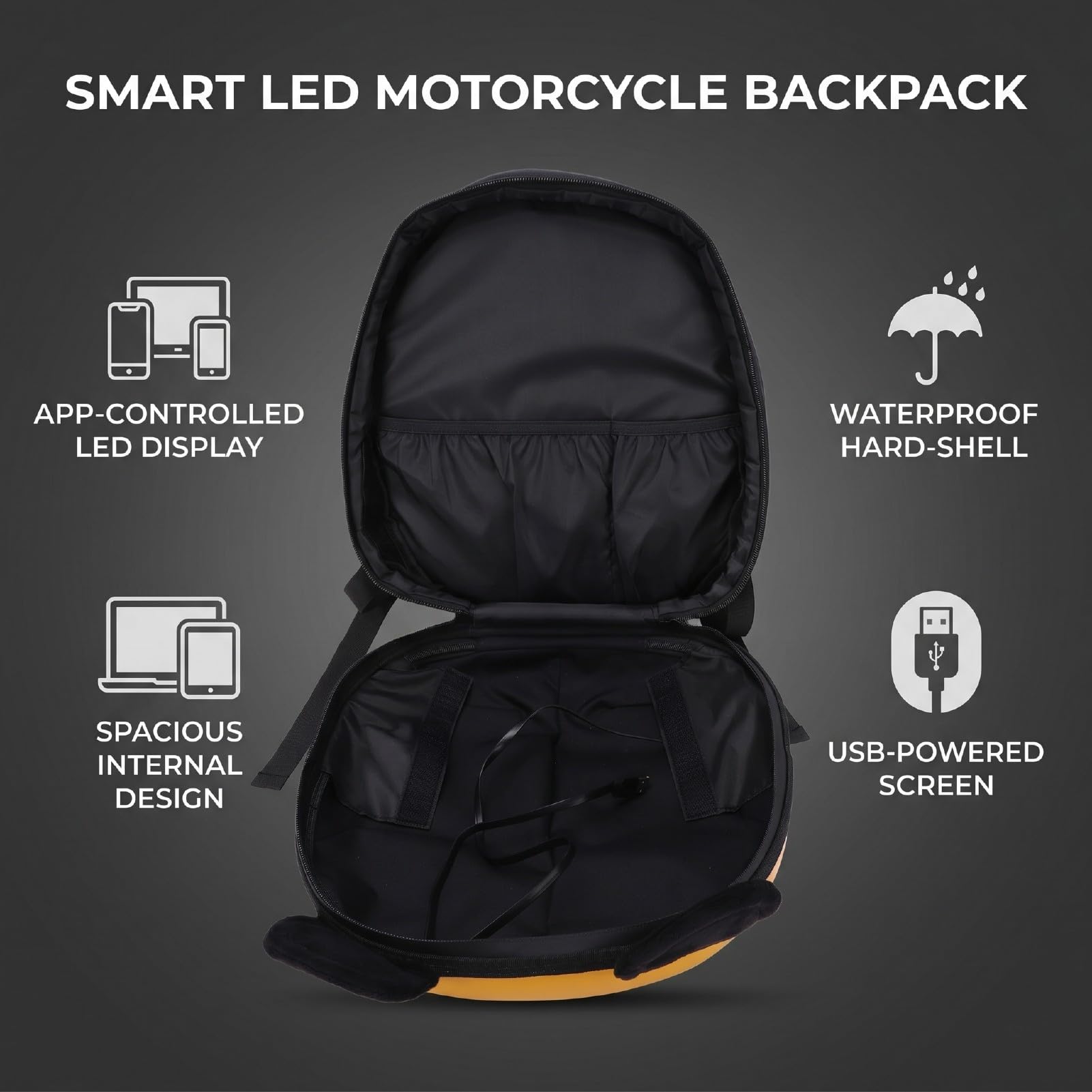Fockety Zaino da Moto a LED con Schermo Programmabile