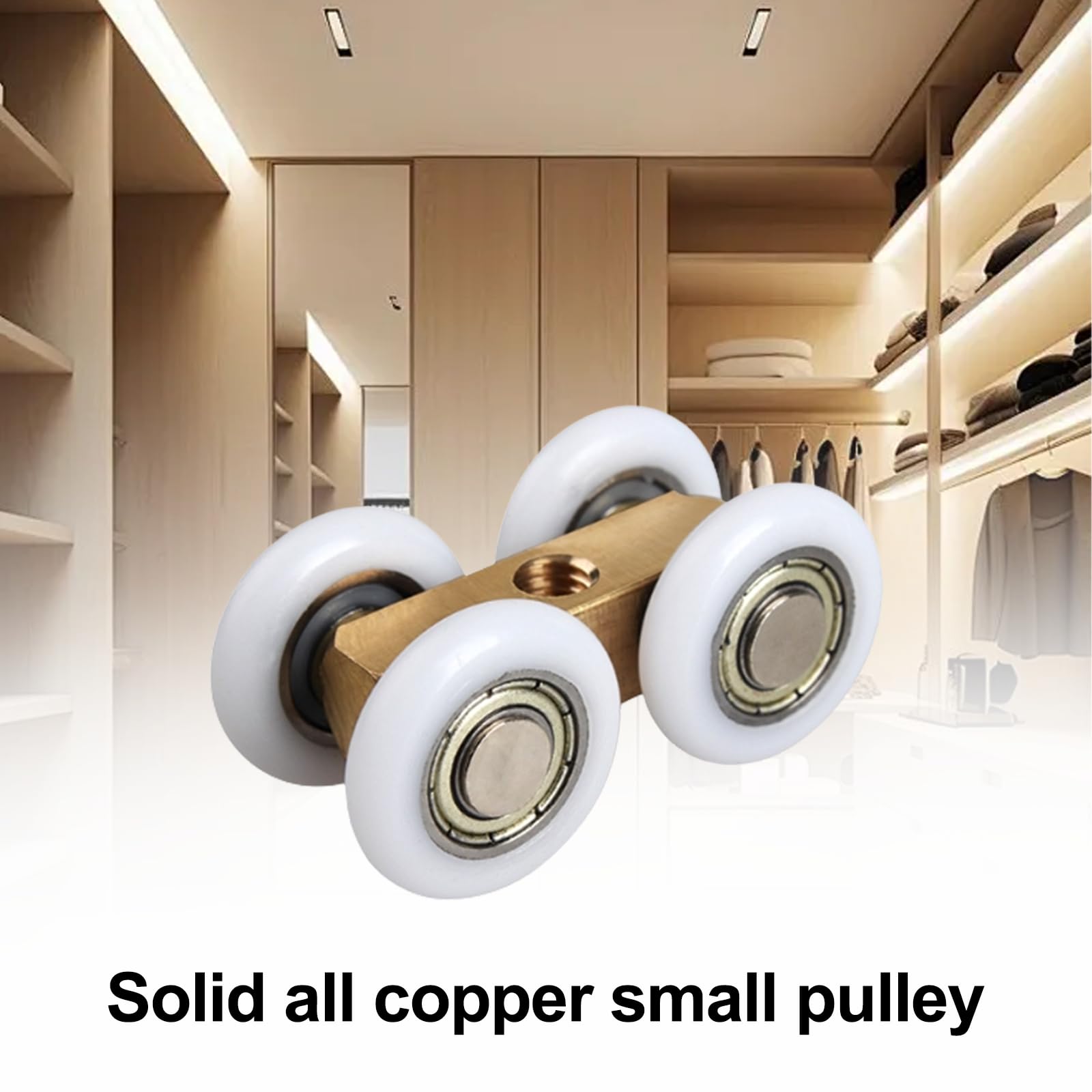 2er Set Schiebetürrollen - Universelle Hängerollen Für Duschkabinen & Schranktüren Aus Kupfer & Nylon