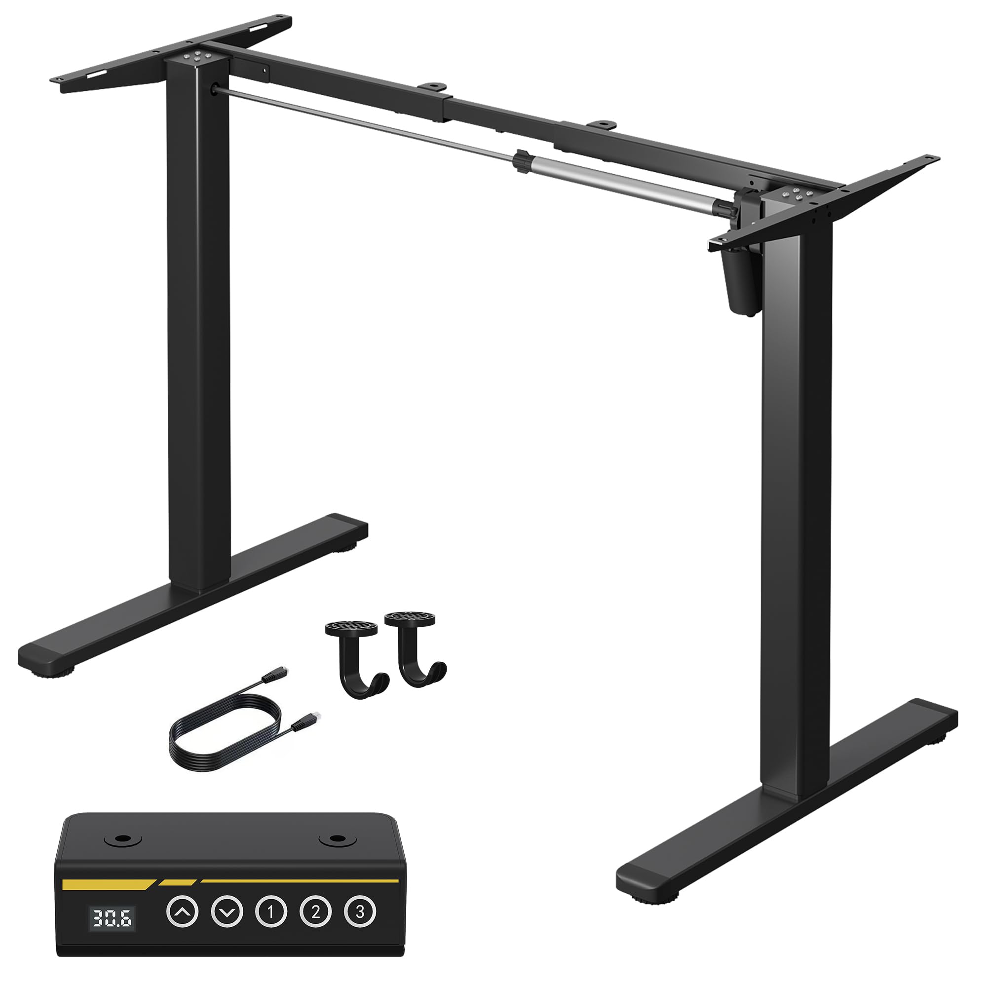 Gamork Electric Standing Desk Frame Height and Length Adjustable Legs for Home Office Ergonomic Stand Up Desk Frame with 220lbs Powerful Motor & 3 Memory Settings (Black)