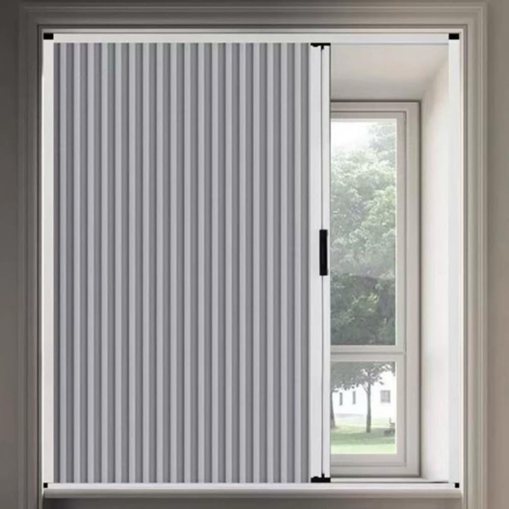 HEFJIAYCIQ Sliding Vertical Blinds, Extendable Blackout Privacy Window Panel, Thermal Insulated Noise Reduction Cellular Shades for Windows,Gray,600x800mm