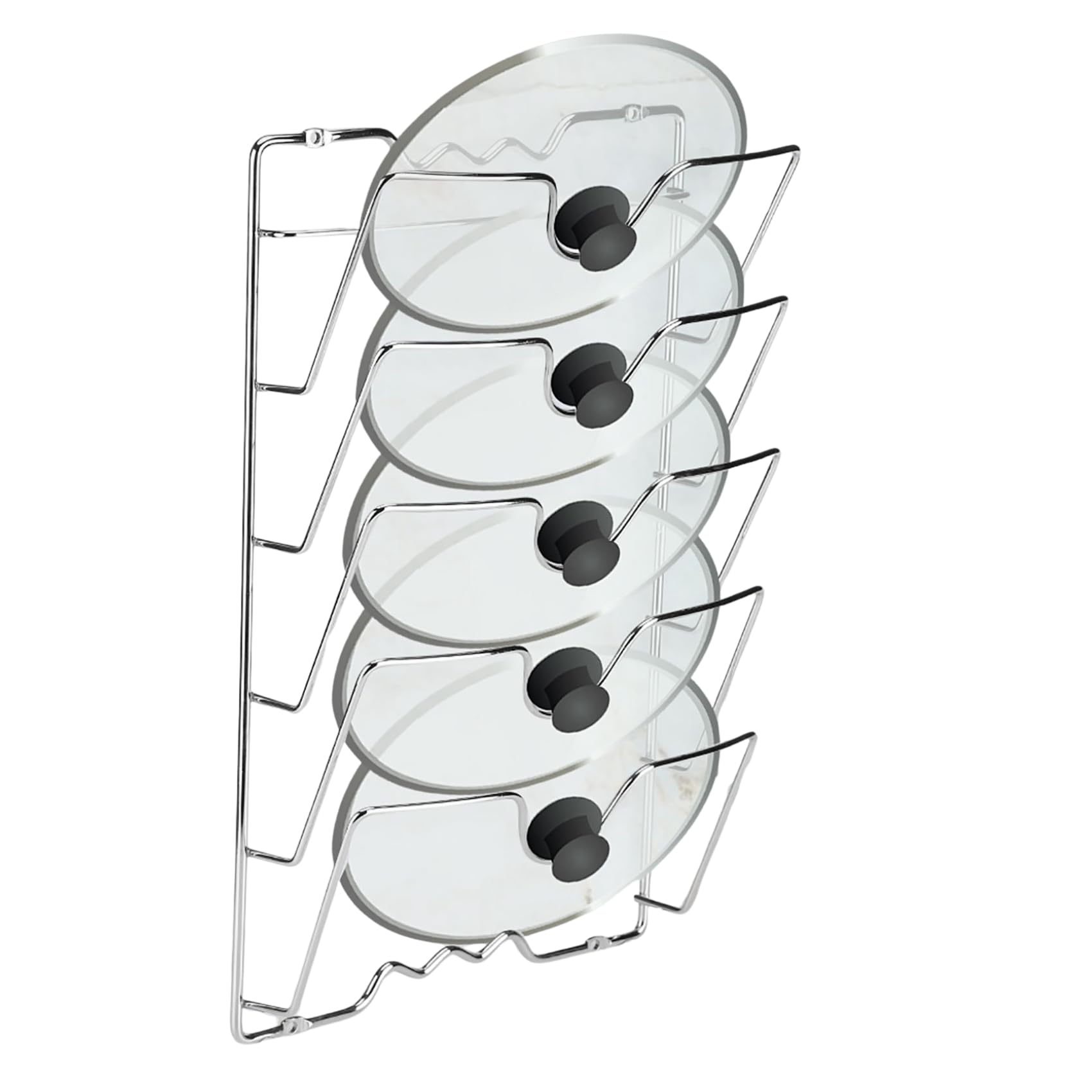 Yosoo Health Gear Wandmontage Topfdeckelhalter Chrom 5 Deckel, 2 Stk.