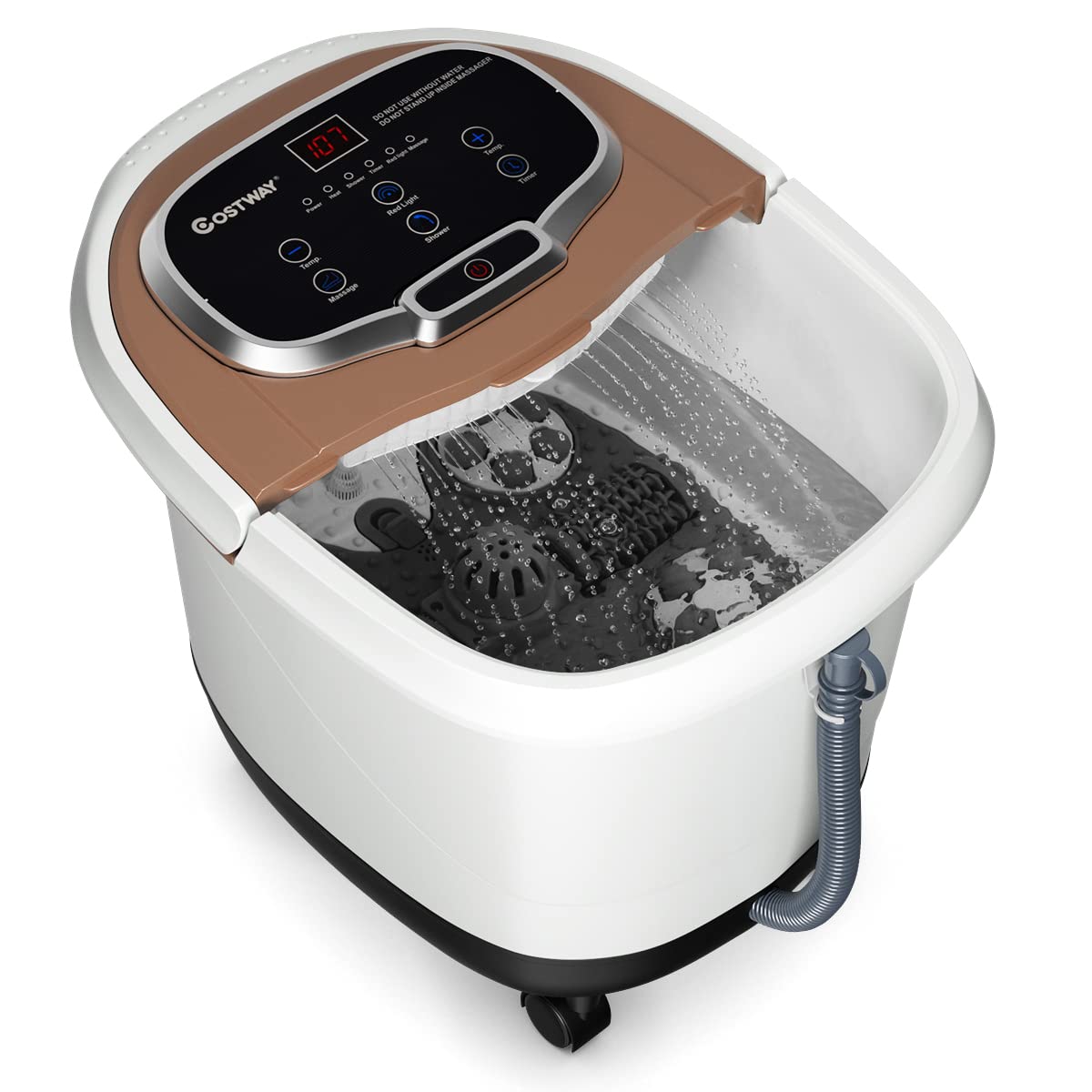 COSTWAY EP24368, bain de pieds hydromasseur, 500W, 6 rouleaux