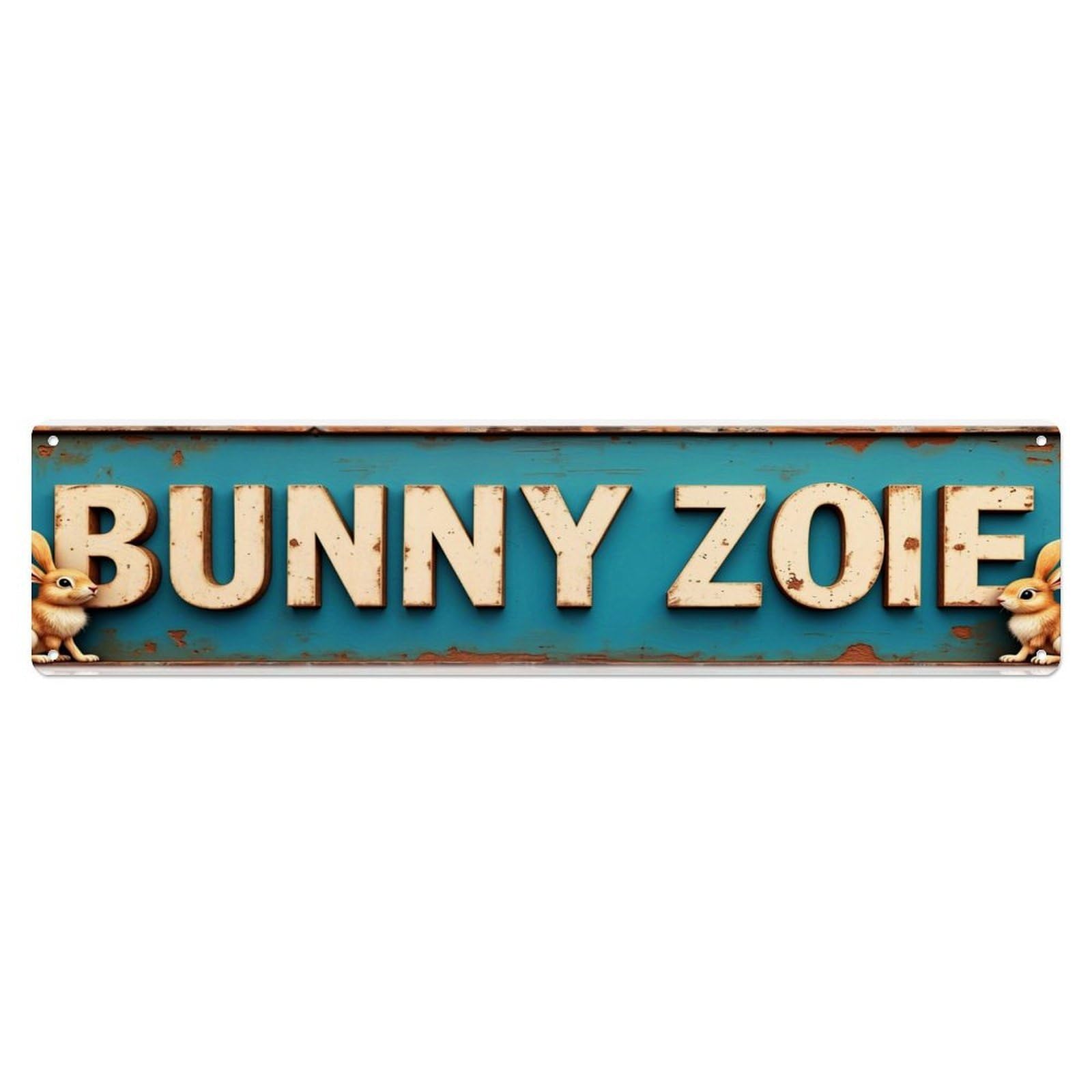 Bunny Zoe Pattern Design Metal Tin Sign Plaque