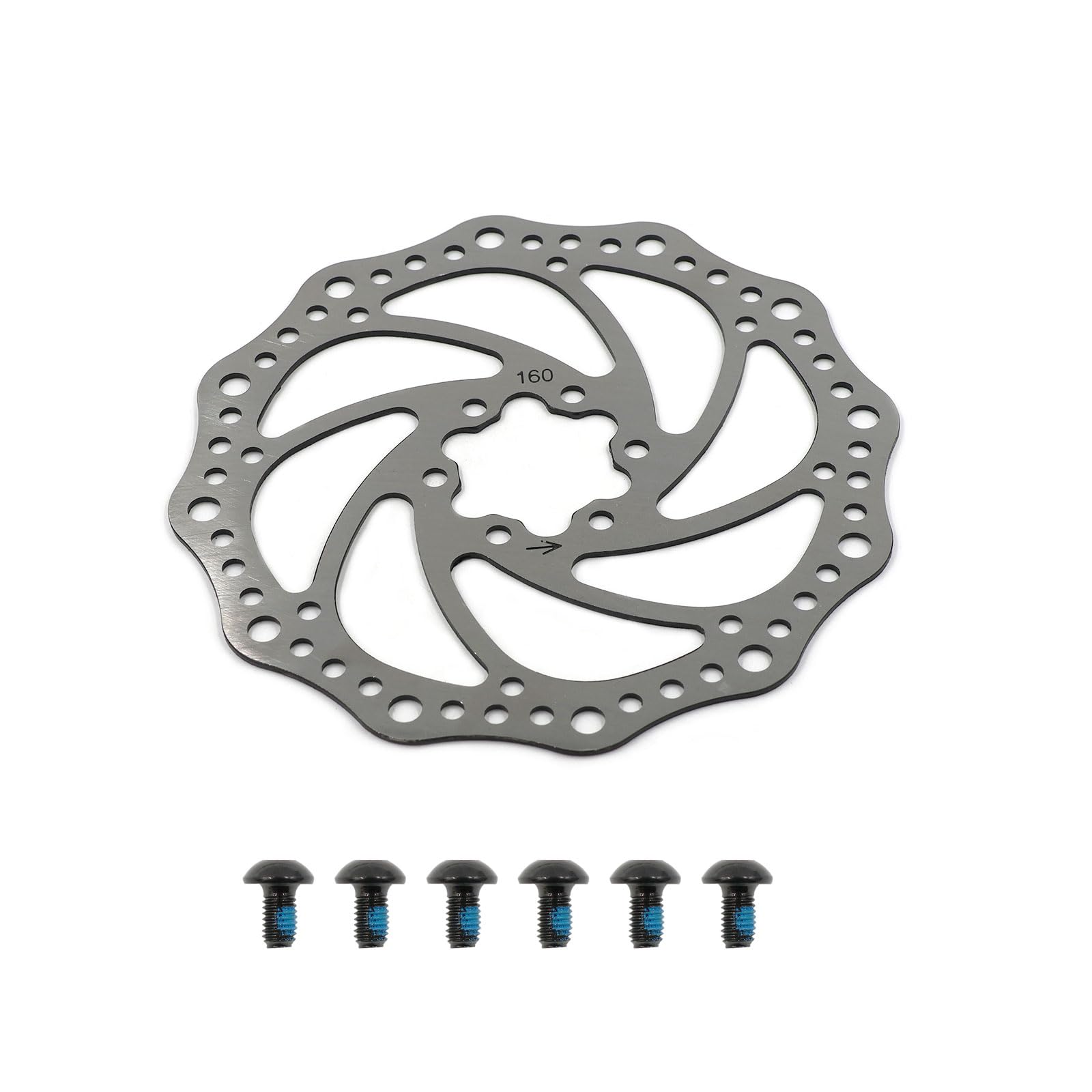 Anhoer Bike Disc Brake Rotor 180mm Stainless Steel Floating Rotor with 6 Bolts for Road Mountain Bike BMX MTB Brake Systems (180mm)
