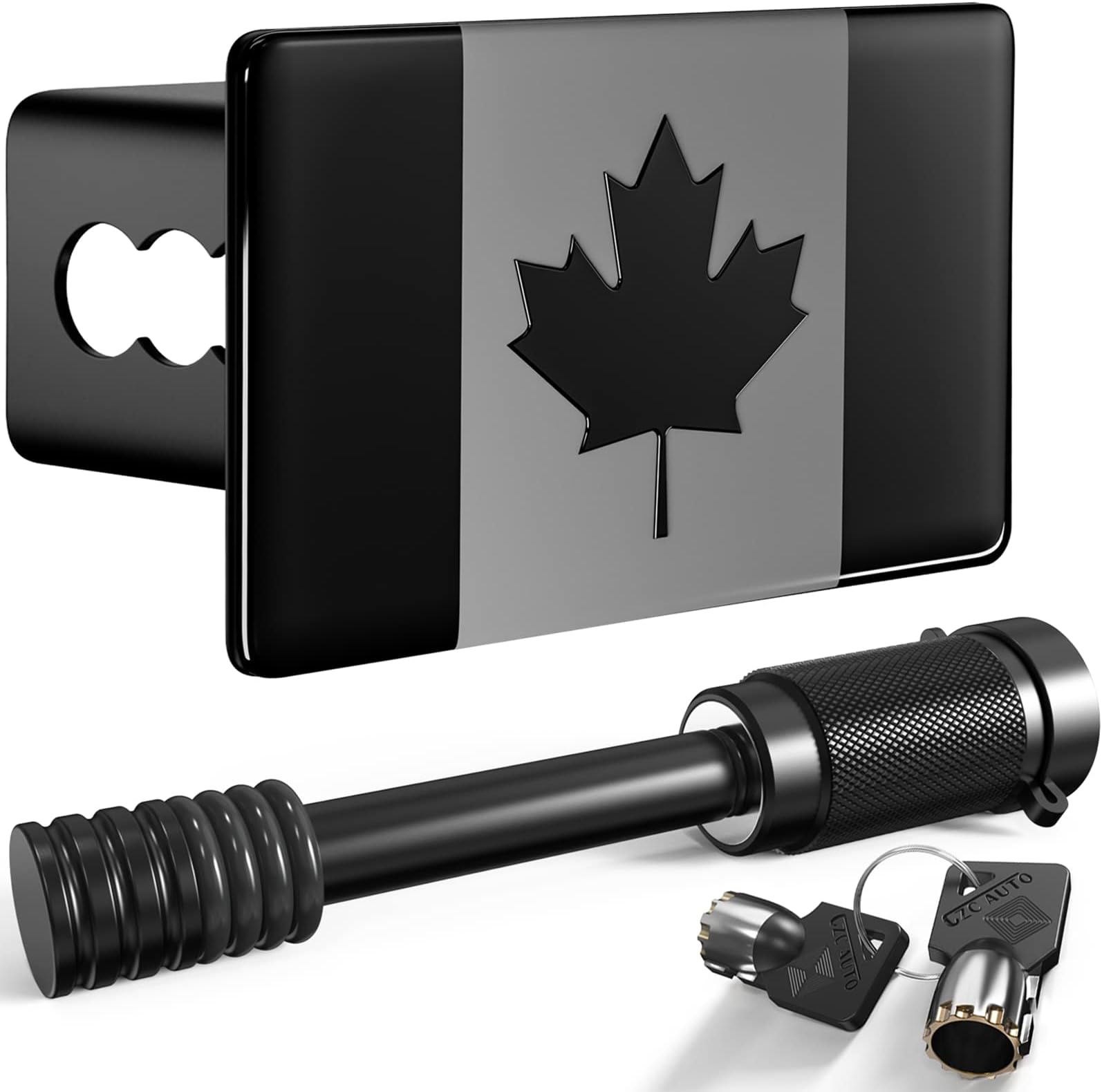 TOEASYTY Canada Flag Metal Hitch Cover for 2 Inch Receivers (with 5/8