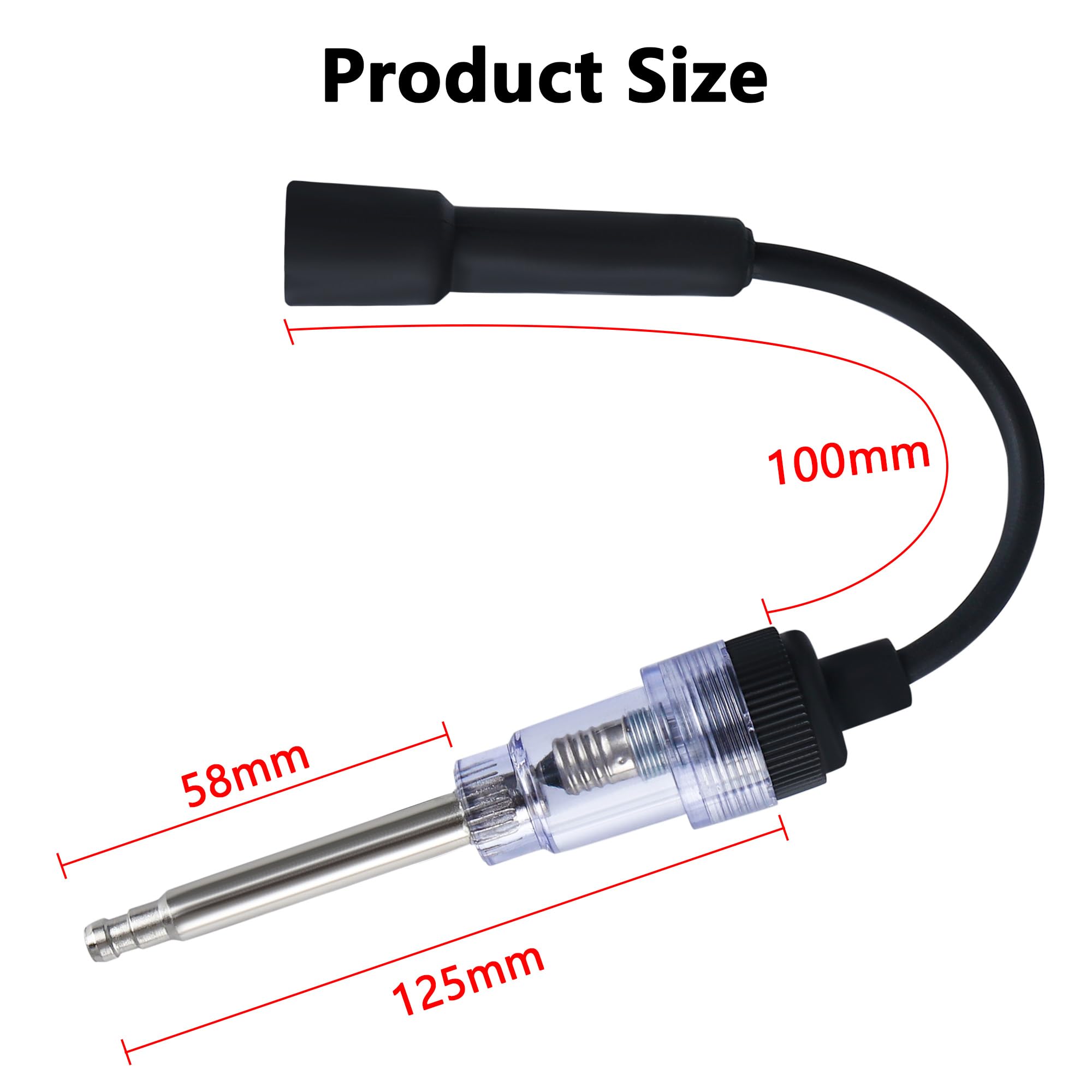 Tester per scintille di accensione, tester di accensione, tester di accensione universale in acciaio inox, rilevatore diagnostico armatura, tester per candele auto, per piccoli motori, auto, moto,