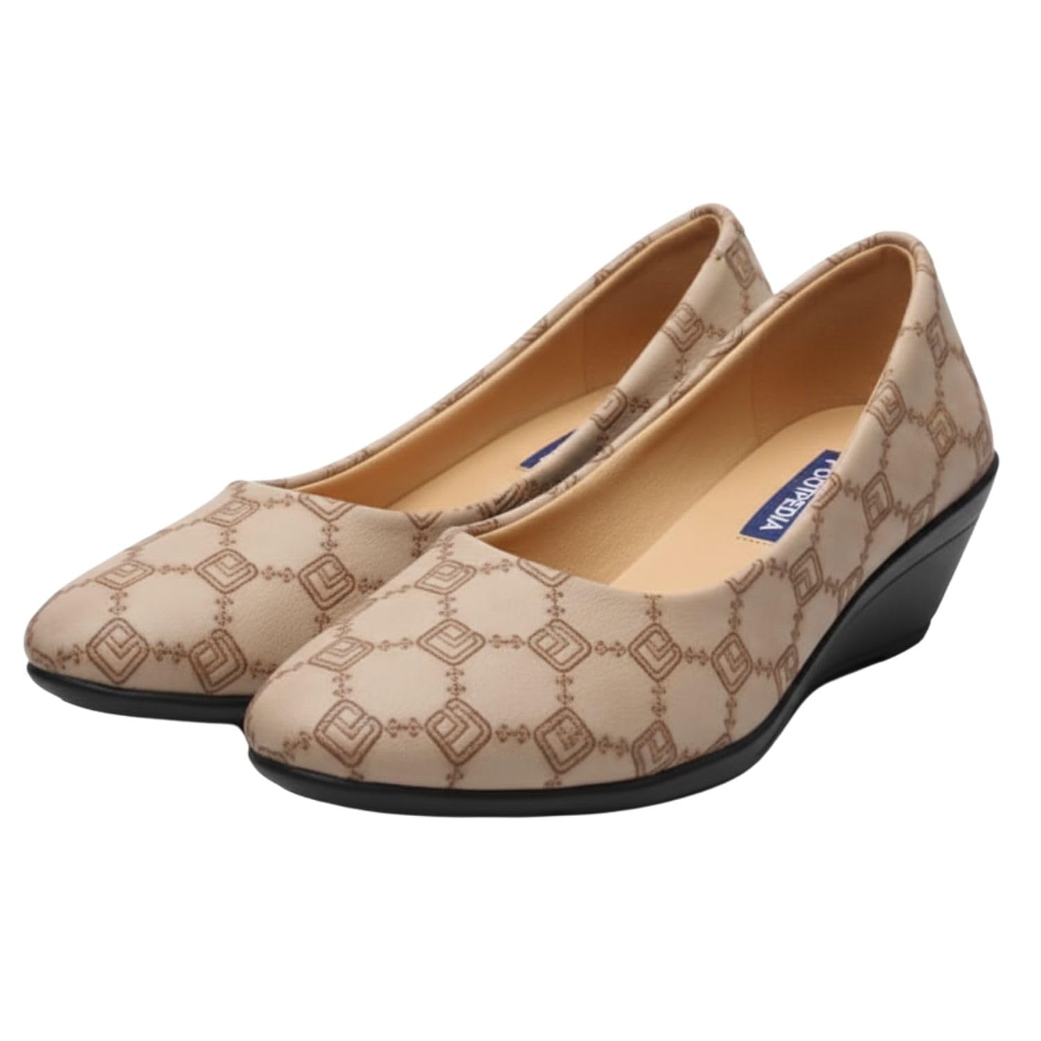 Women's Heel Pumps with Geometric Pattern Slip On for Casual Wear (Grey -5)-picture-20