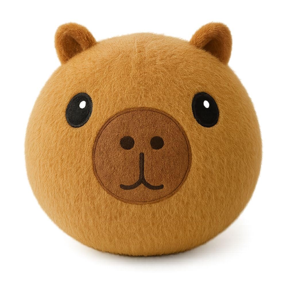 Keycraft Pumpin Plushies Capybara โ Inflatable Soft Plush Toy Ball with Air Pump โ 9 Inch Cute Animal Plush โ Sensory Squeeze Toy for Kids โ Gift for Ages 3+