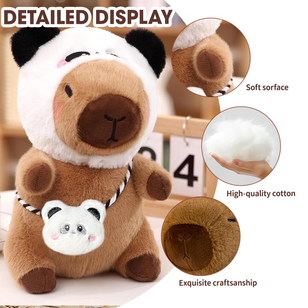 Dhqkqg Capybara Plush Toy, Capybara Plush with Clothes&Accessories, Dress Up Capy-bara Plush Toy, Capy-bara Stuffed Animal - Image 3