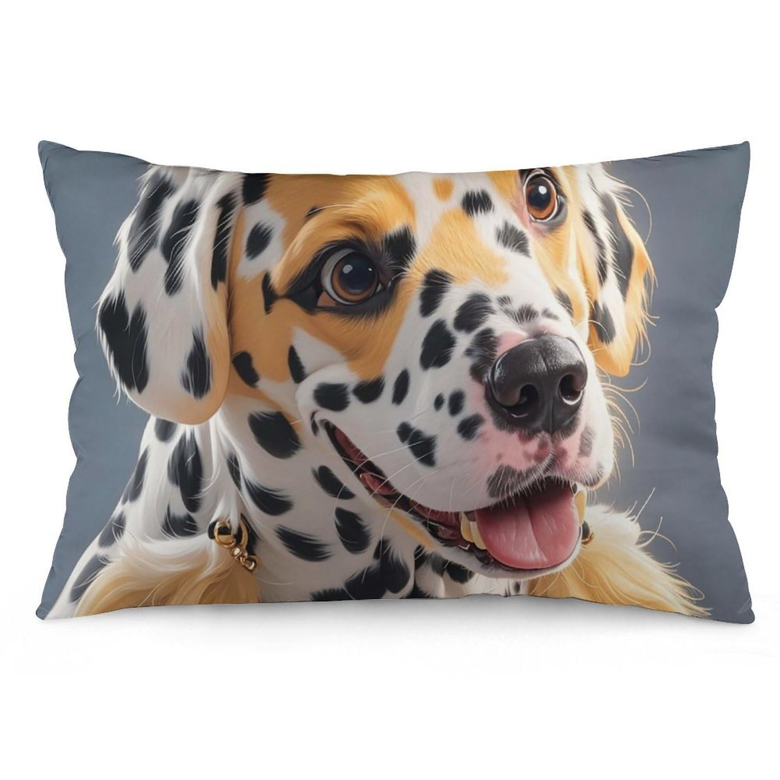 Velvet Pillowcases Standard Size 12 "x20, Ultra Soft Breathable Pillow Cases for Bed, Luxury Cozy Fuzzy Pillow Shams, Lumbar Pillow Cover, Cute Dalmatian Cushion Case Home Decor