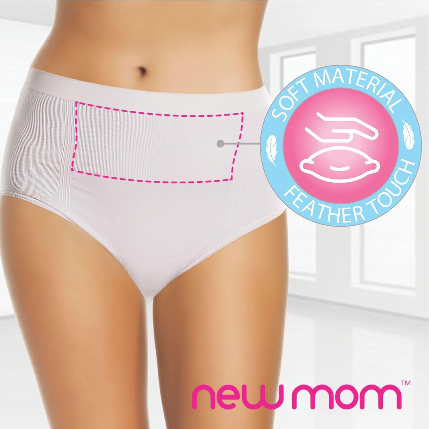 NewMom Caesarean Panty – White-Black (M) Pack of 2 - Image 6 thumbnail