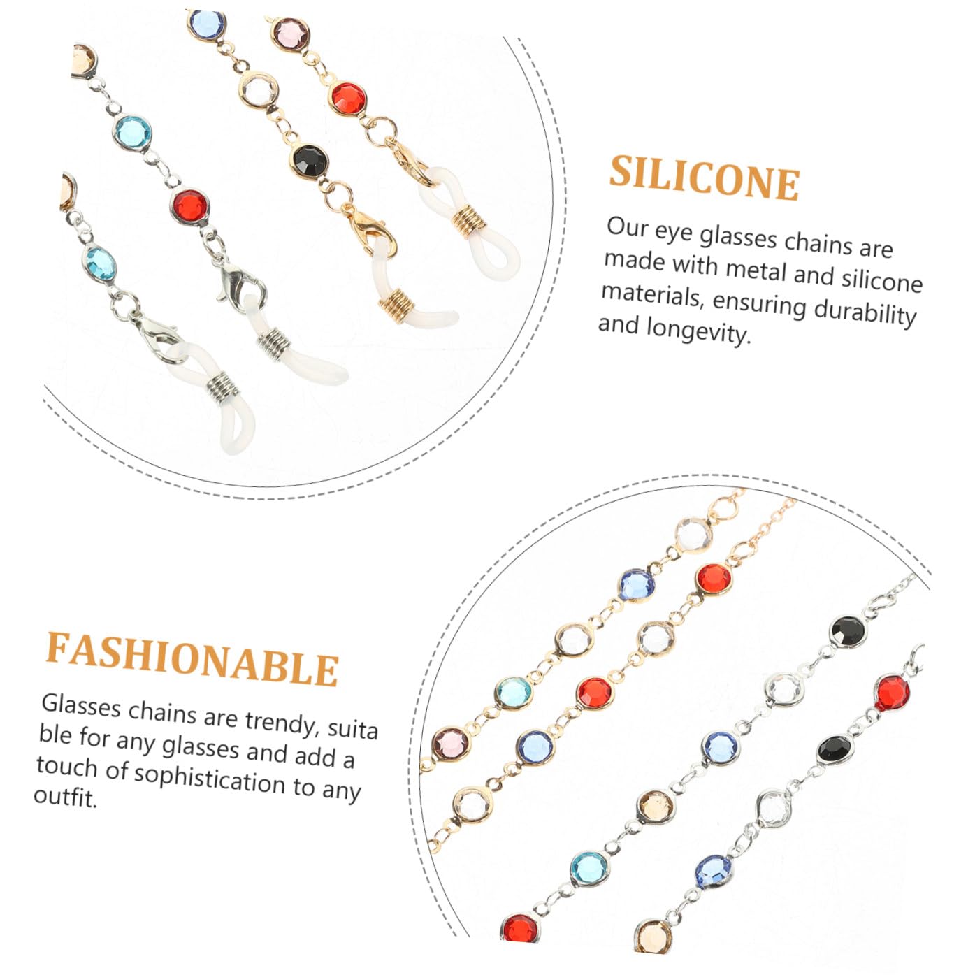 VALICLUD Cadena De Gafas Accesorios Cadena De Anteojos Moda Cadena Para Colgar Gafas En El Cuello Gafas De Sol Collar De Máscara Cordones De Anteojos Para Mujer Metal