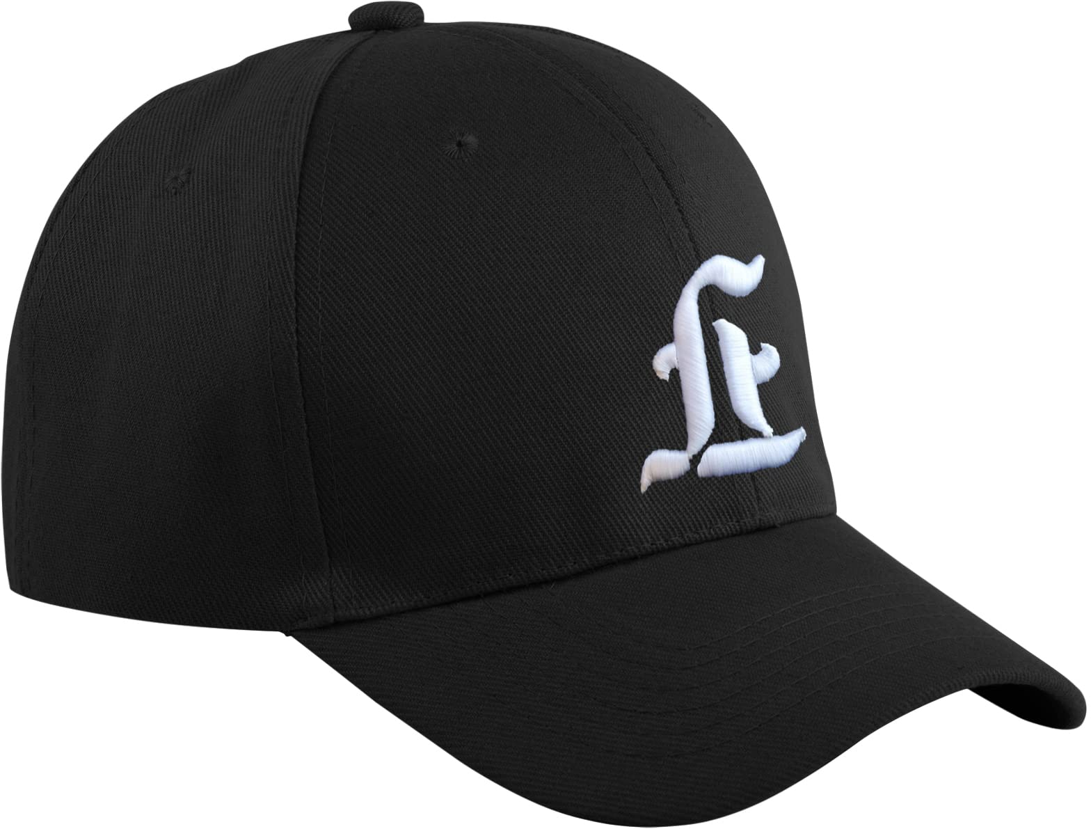Mfaz Morefaz Ltd Men's L Casua Cotton Basebal Cap A-Z Gothic Etter Alphabet Embroidered Uk Hat Caps Adjustable Strap Snap Back (L) Mfaz Morefaz Td