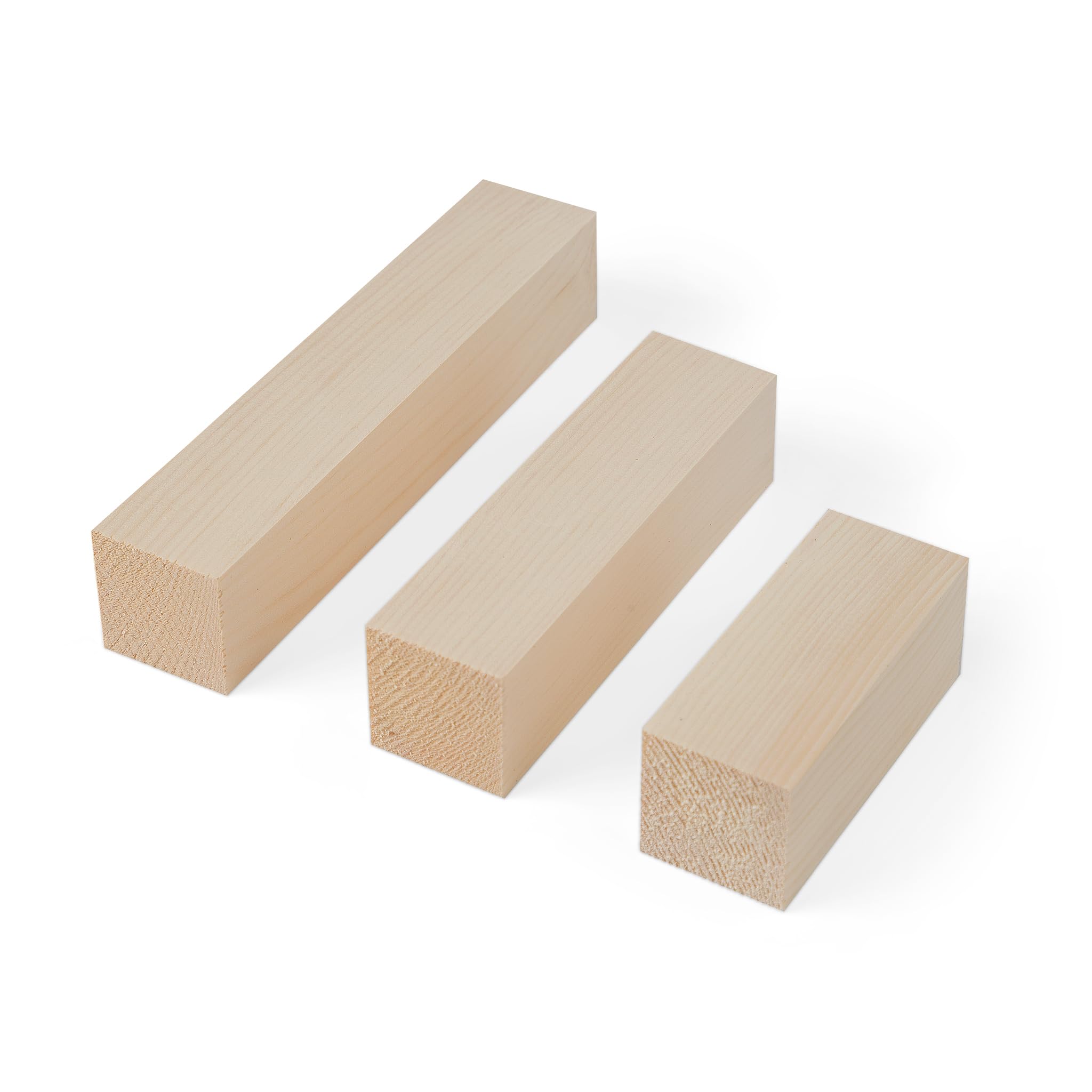Woodsellers Schnitzholz Zirbe – naturbelassen & verleimfertig – 40 × 40 × 100 mm