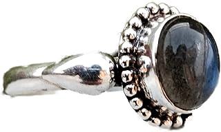 Natural Labradorite Ring, December Birthstone Ring, Oval ~ Gemstone Ring, Labradorite Jewelry, Healing Ring, Blue Flash Ring, Handmade Gemstone Jewelry, 925 Sterling Sliver Plated, Best Gifts Forever, Boho Ring, Daily Wear Ring, Engagement Ring