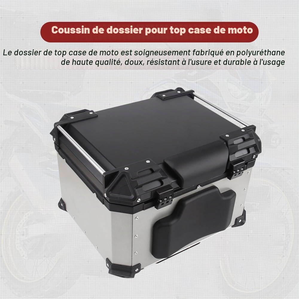 Jadeshay Dossier Top Case Moto, Coussin de Top Case, Dossier de Moto du Passager Universel Coussin de Dossier de Moto Auto-adhésif pour Moto et Trottinette (Ordinary Style)