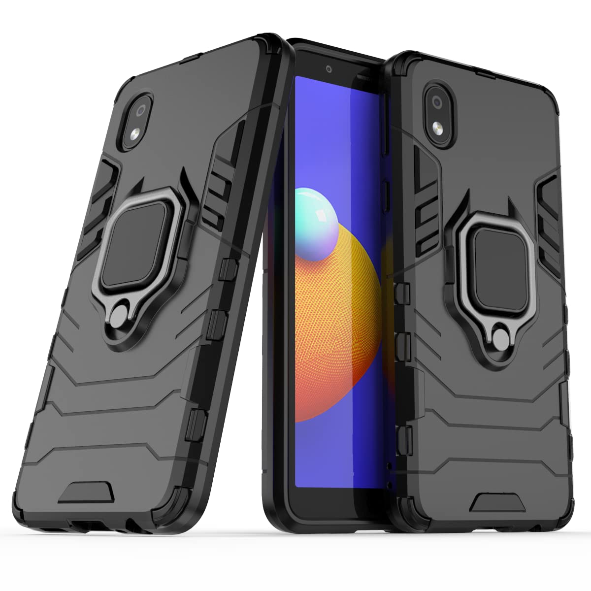 Lustree Polycarbonate Back Cover For Shockproof 360° Rotate Ring Stand Heavy Duty Protective Back Cover For Samsung Galaxy M01 Core / A01 Core-Blac (B0D3VH1PWD) Amazon Price History, Amazon Price Tracker