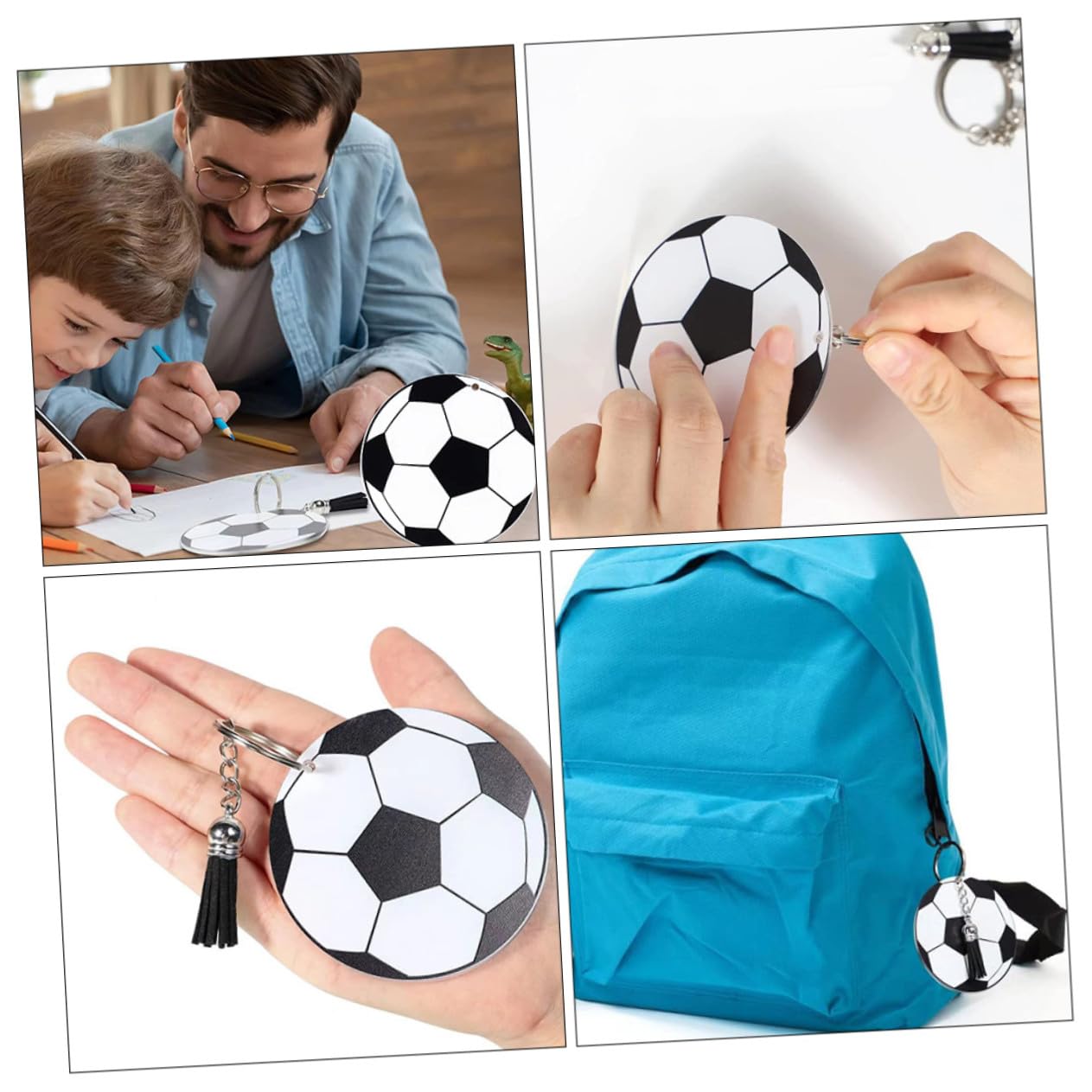 Toddmomy 20 set Portachiavi Calcio in Acrilico DIY con Palline da Calcio Decorazioni Sportive per Borse e Chiavi Accessori Moda Sportiva per Regali e Uso Quotidiano