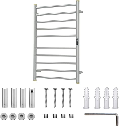 Miniatura 7 de Calentador eléctrico de toallas, calentador de toallas de calefacción, temporizador y control de temperatura, enchufe montado en la pared para baño,