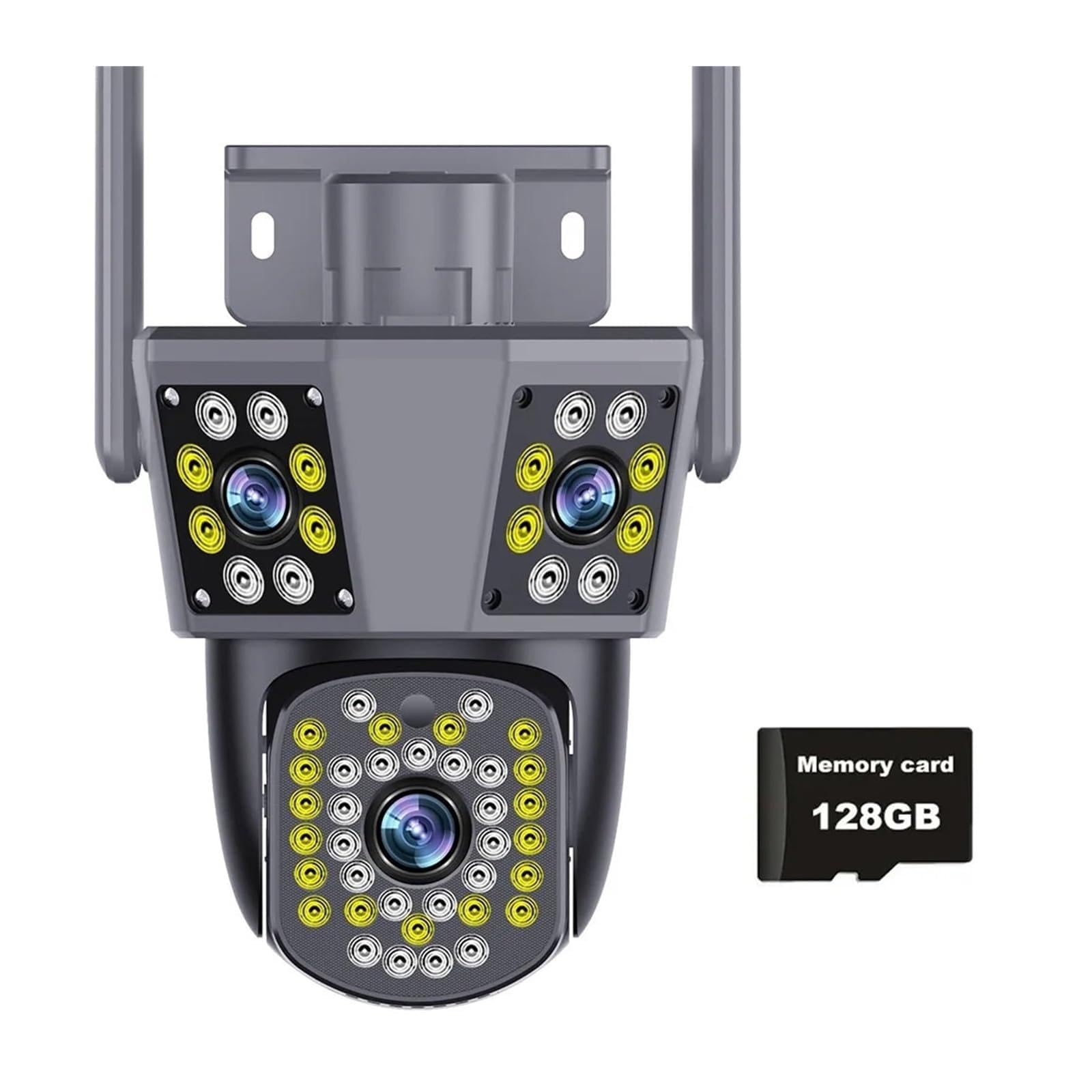 JVDDI 6MP WiFi Surveillance Camera Outdoor Three Lens Three Screen Protection Motion Detection PTZ IP Security Survalance Camera(PC26 CAM Add 128G)