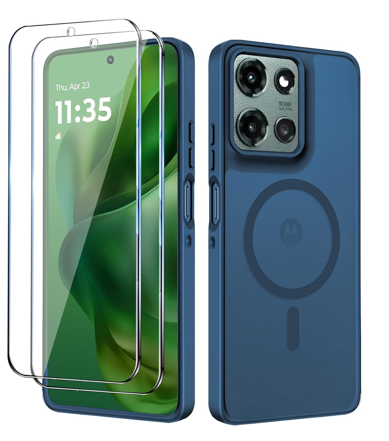 for Motorola Moto G Power 5G 2025 Case,Magnetic Moto G Power 2025 Phone Case with Screen Protector X2 [Compatible with MagSafe], Translucent Matte