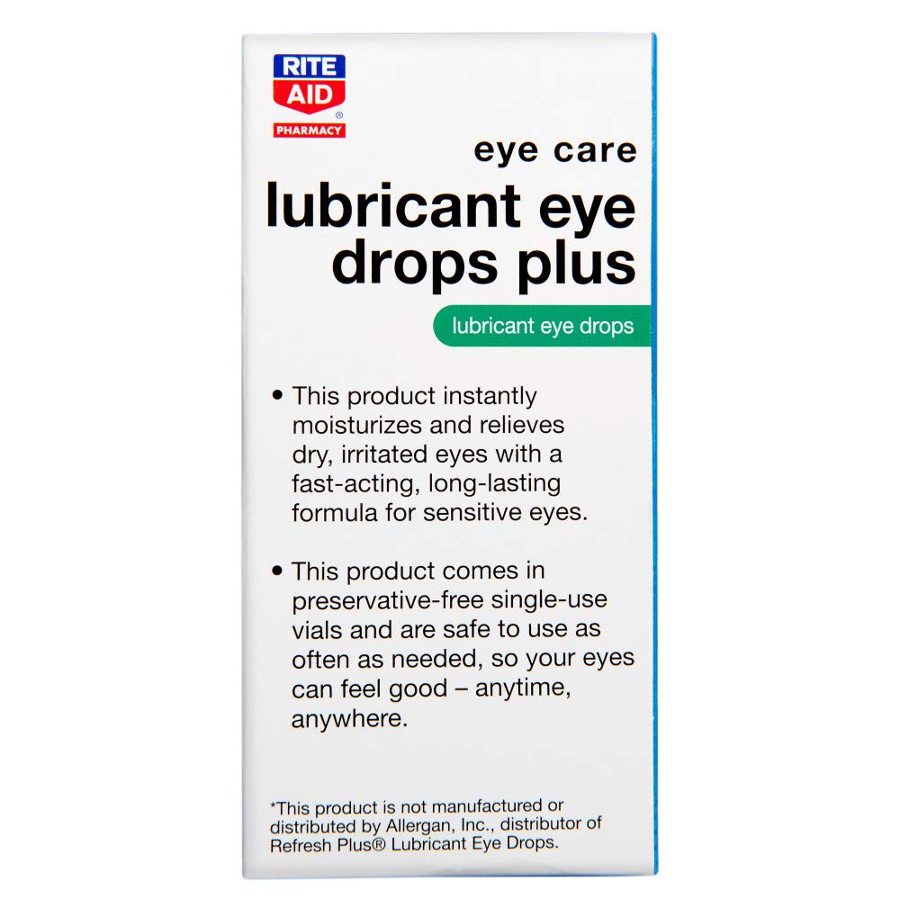 Rite Aid Lubricant Eye Drops Plus 30 Vials Carboxymethylcellulose