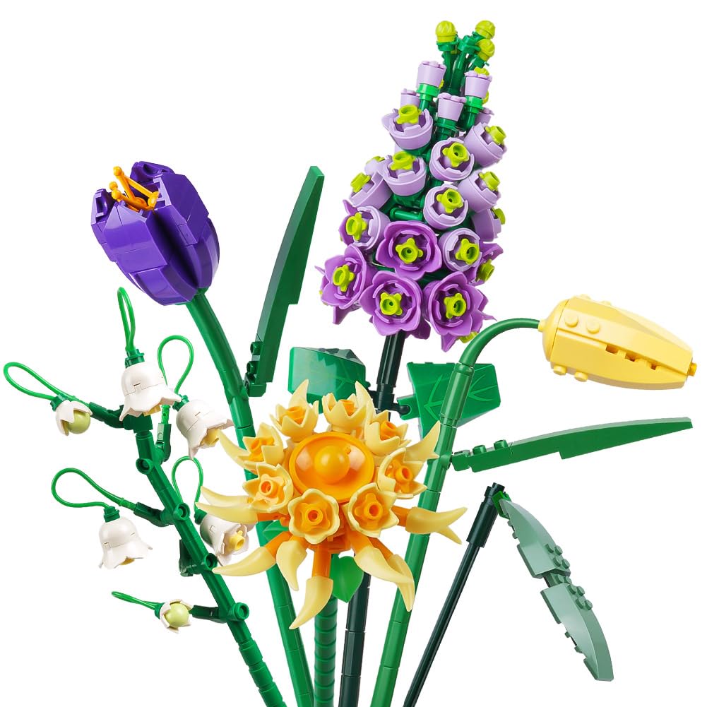 OSDUE Mini Bricks Flower Bouquet Building Sets
