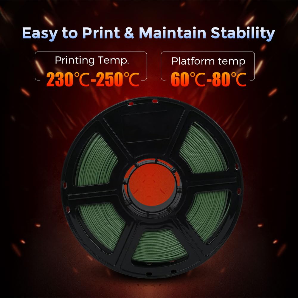FLASHFORGE Filamento PETG in Fibra di Carbonio 1,75mm, Filamento per Stampante 3D in Fibra di Carbonio PETG, Bobina da 1KG Precisione Dimensionale ±0,02mm, Leggero& Resistente al Calore&Senza Umidità