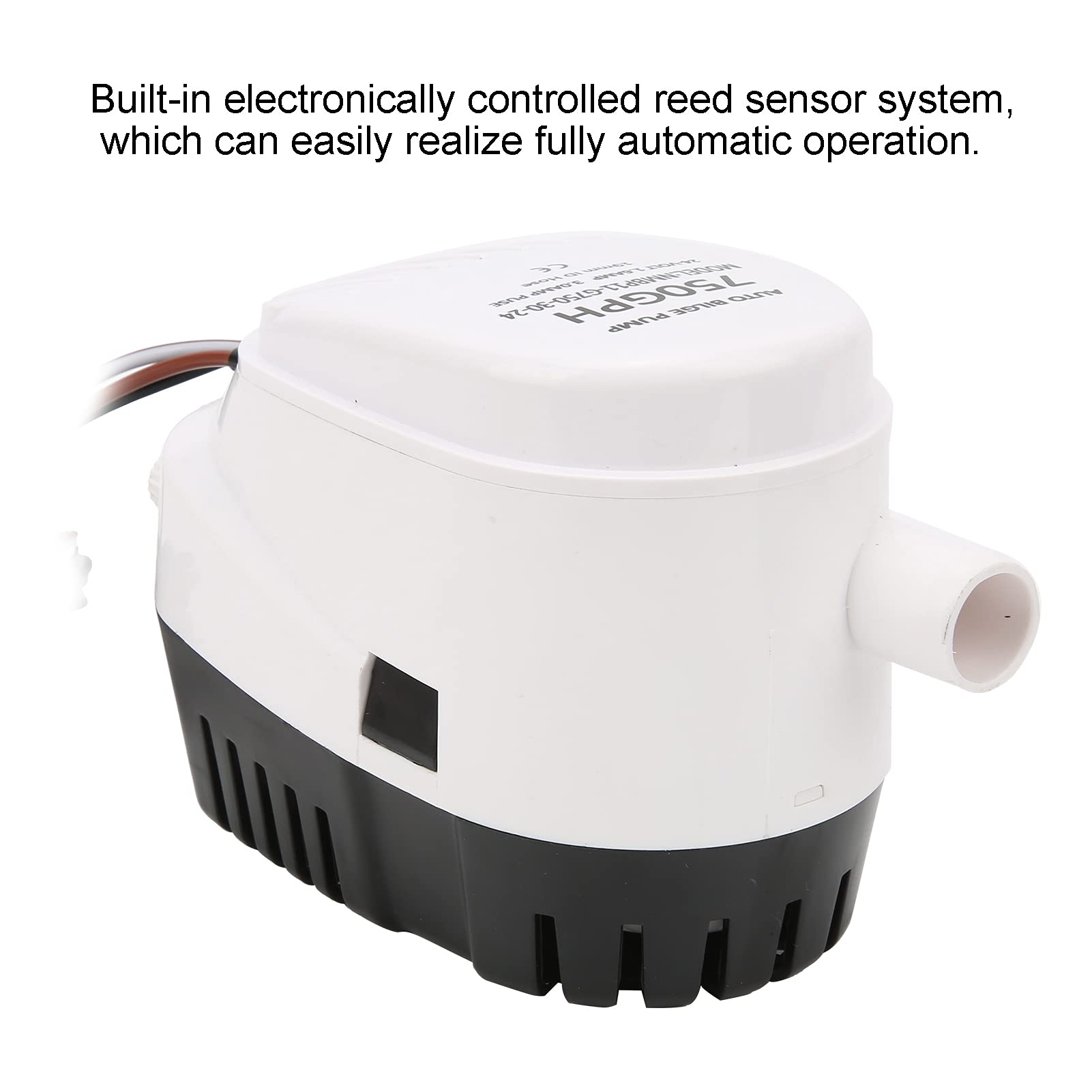 Jiawu Pompa di Sentina, Pompa di Sentina Sommergibile Automatica 24V 750GPH con Interruttore a Galleggiante Incorporato e Protezione Antincendio Dalla Corrosione per Imbarcazioni Marine